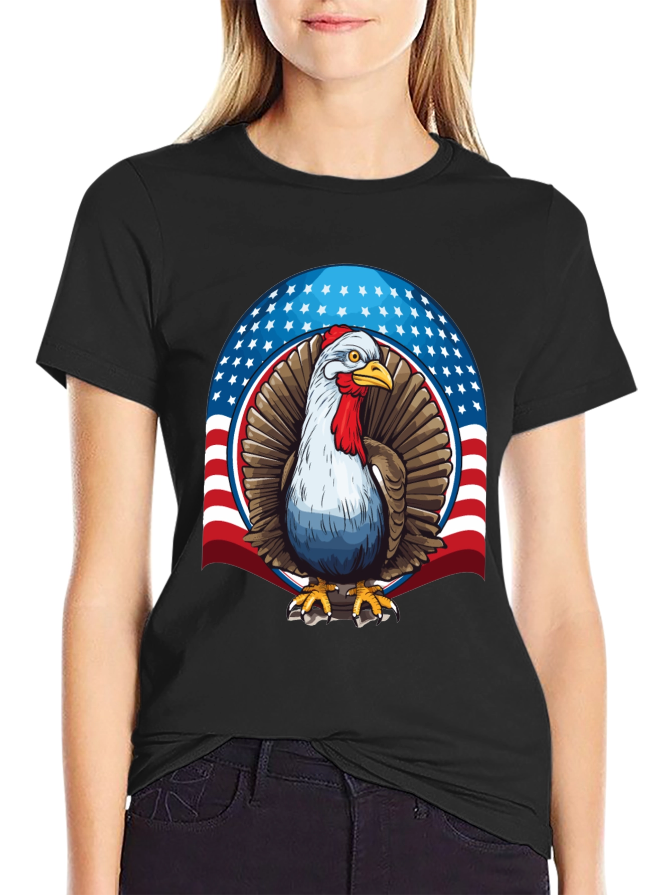 Patriotic Turkey Graphic T-Shirt