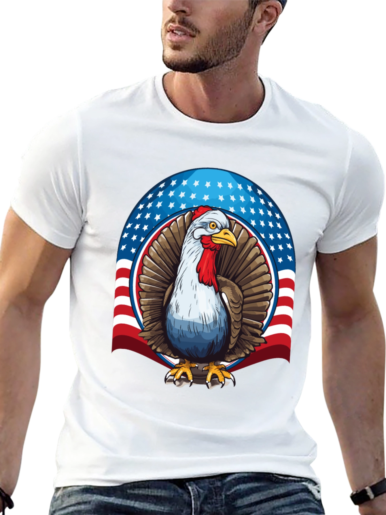 Patriotic Turkey Graphic T-Shirt
