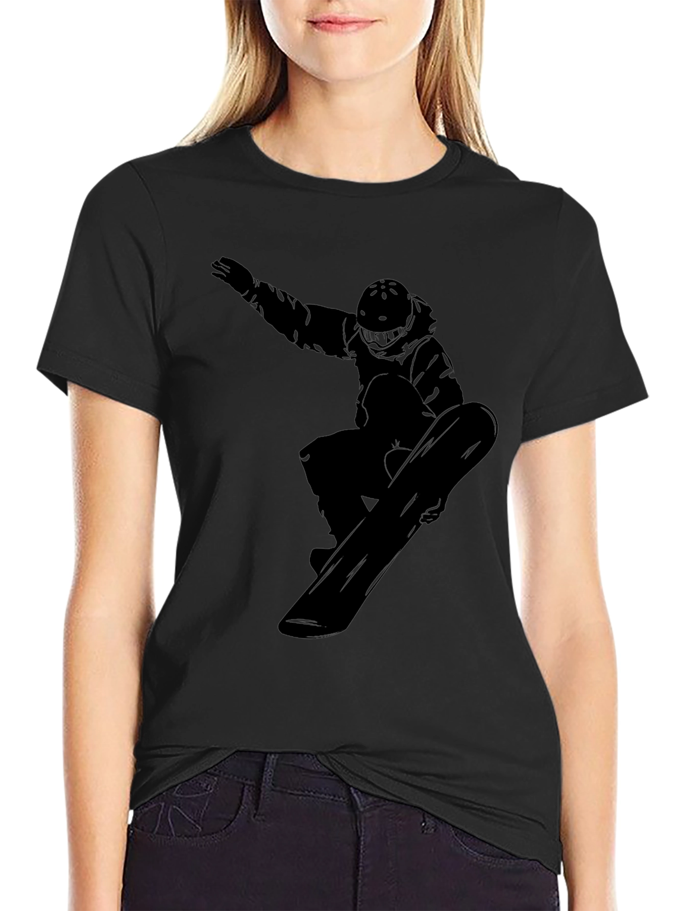 Black Snowboarder Graphic Tee