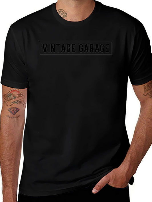 Vintage Garage Graphic T-Shirt - Classic Black Tee