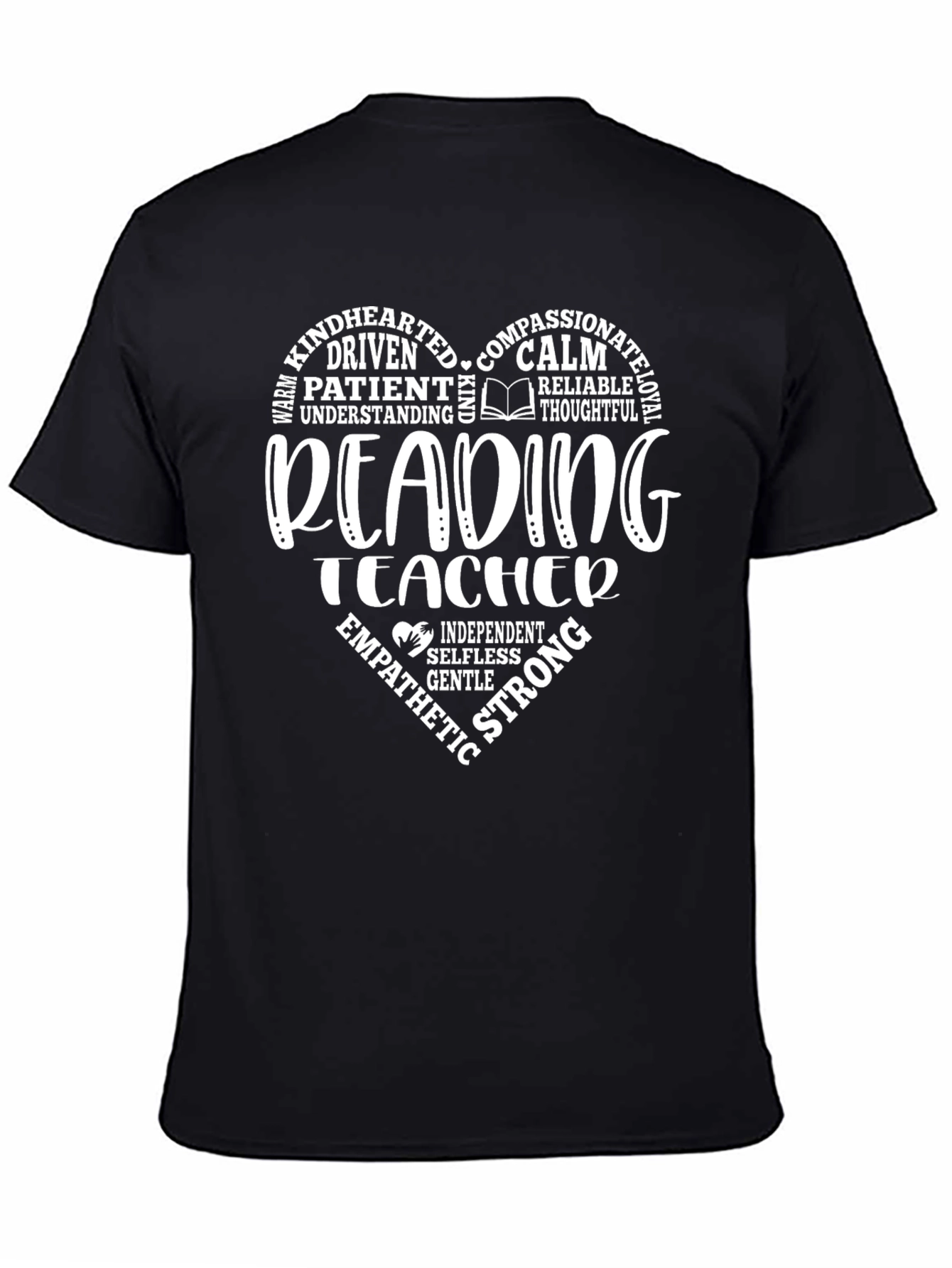 Reading Teacher Heart Graphic T-Shirt