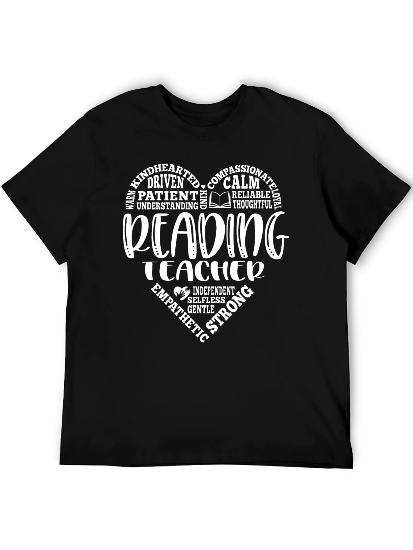 Reading Teacher Heart Graphic T-Shirt
