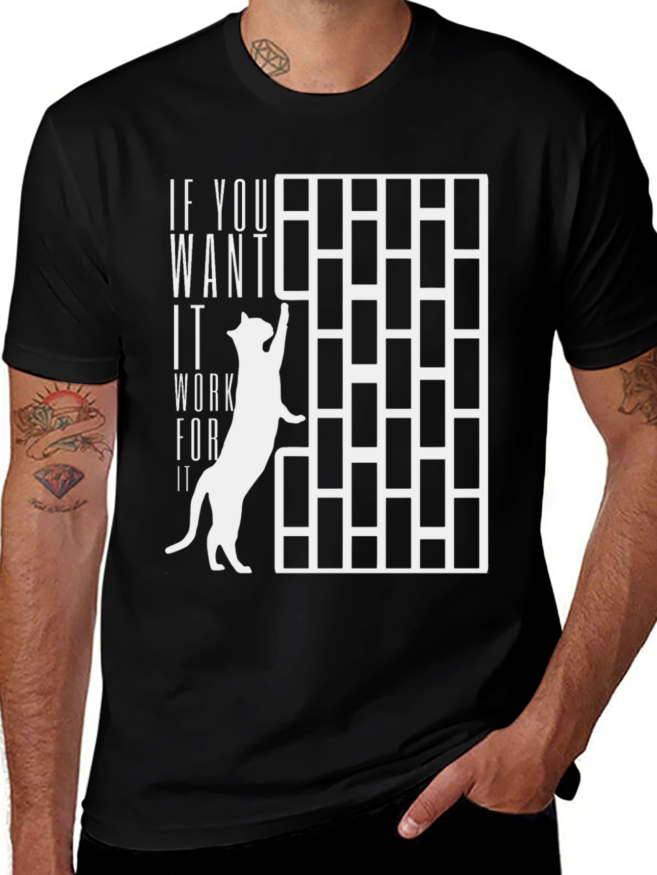 Work For It Cat T-Shirt