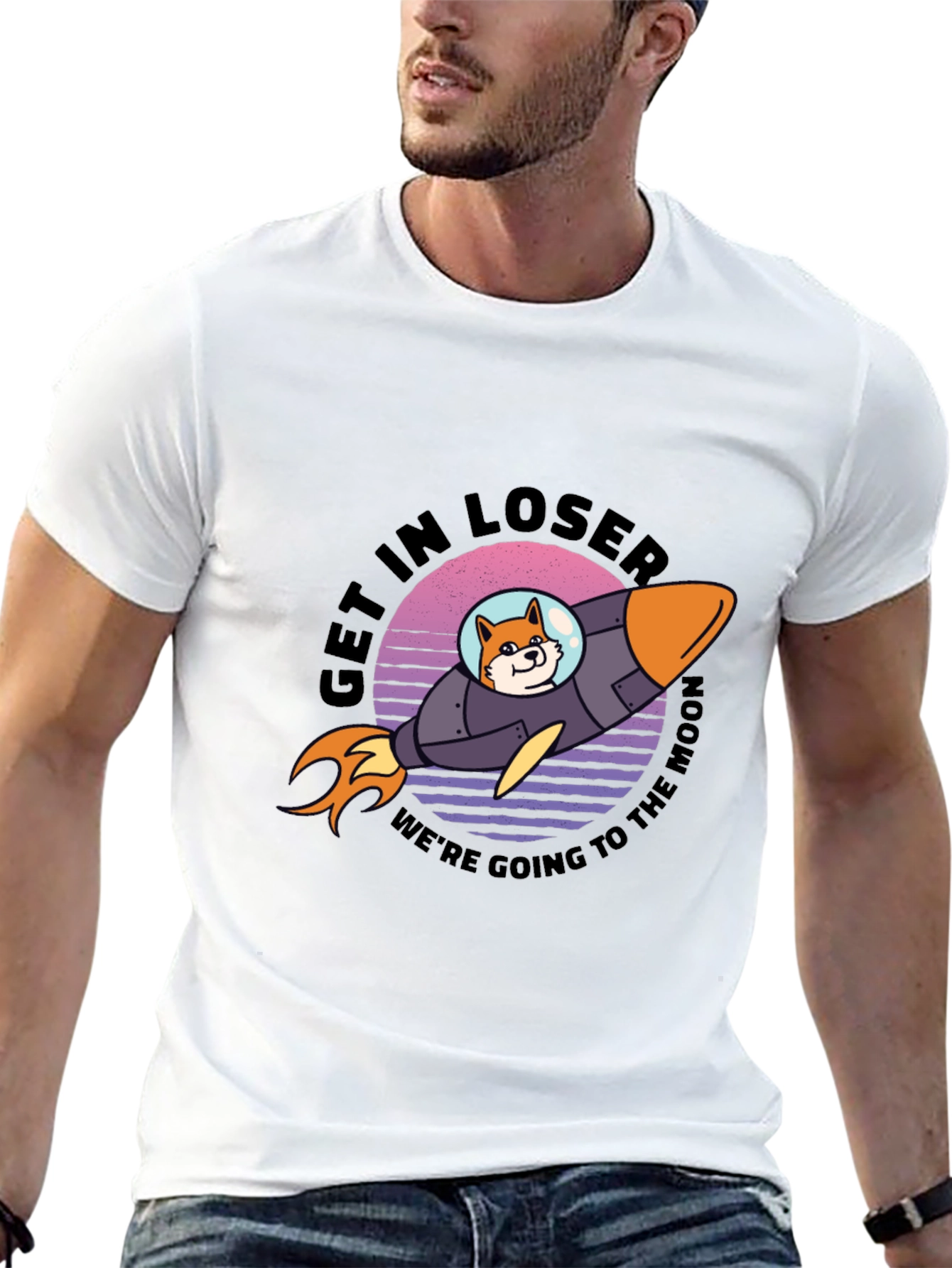 Shiba Rocket to the Moon T-Shirt