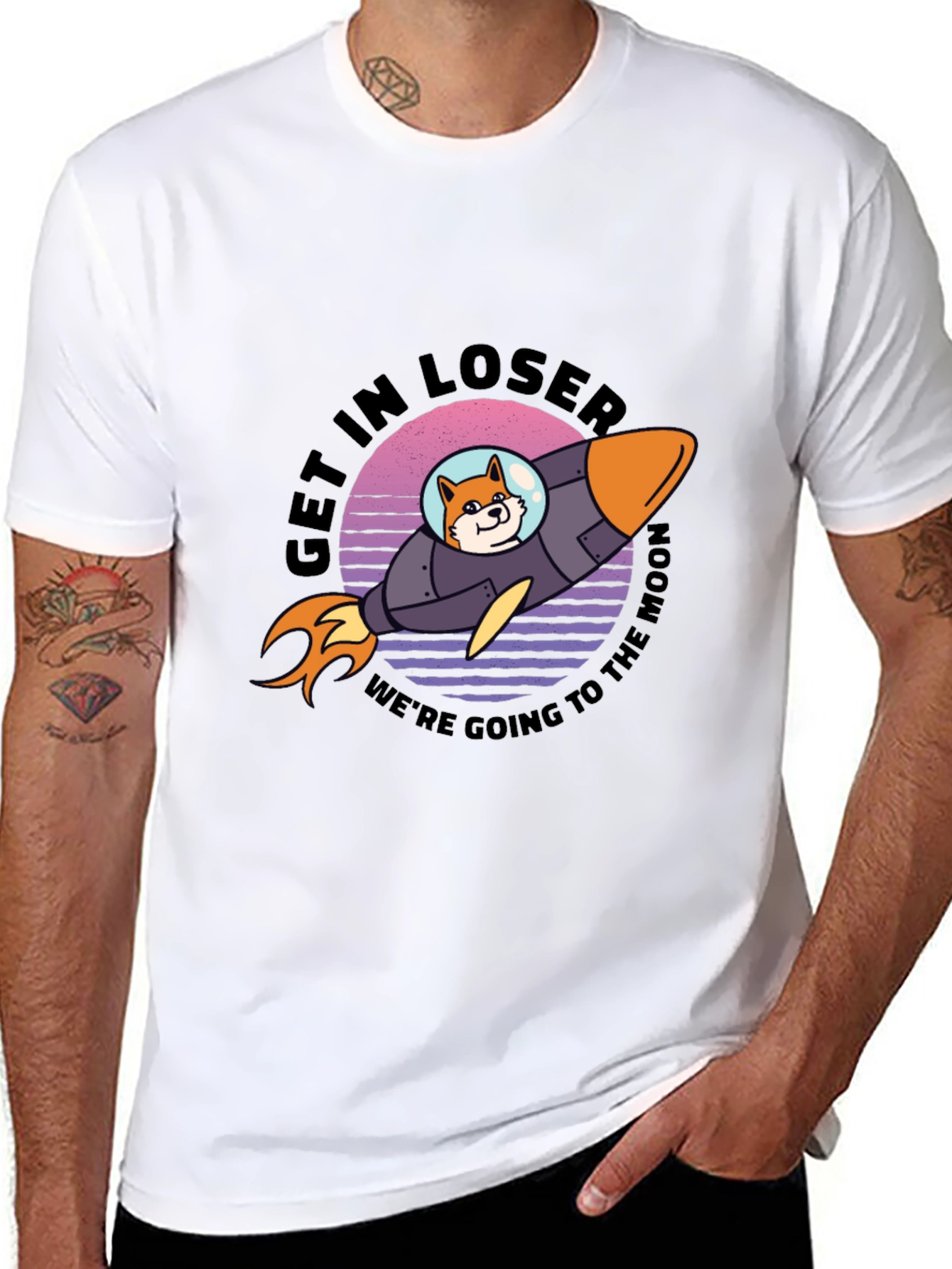 Shiba Rocket to the Moon T-Shirt
