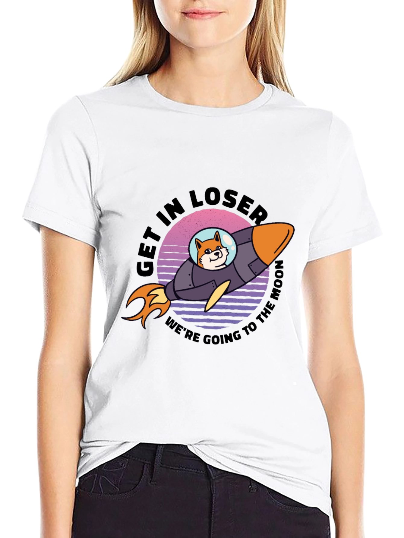 Shiba Rocket to the Moon T-Shirt
