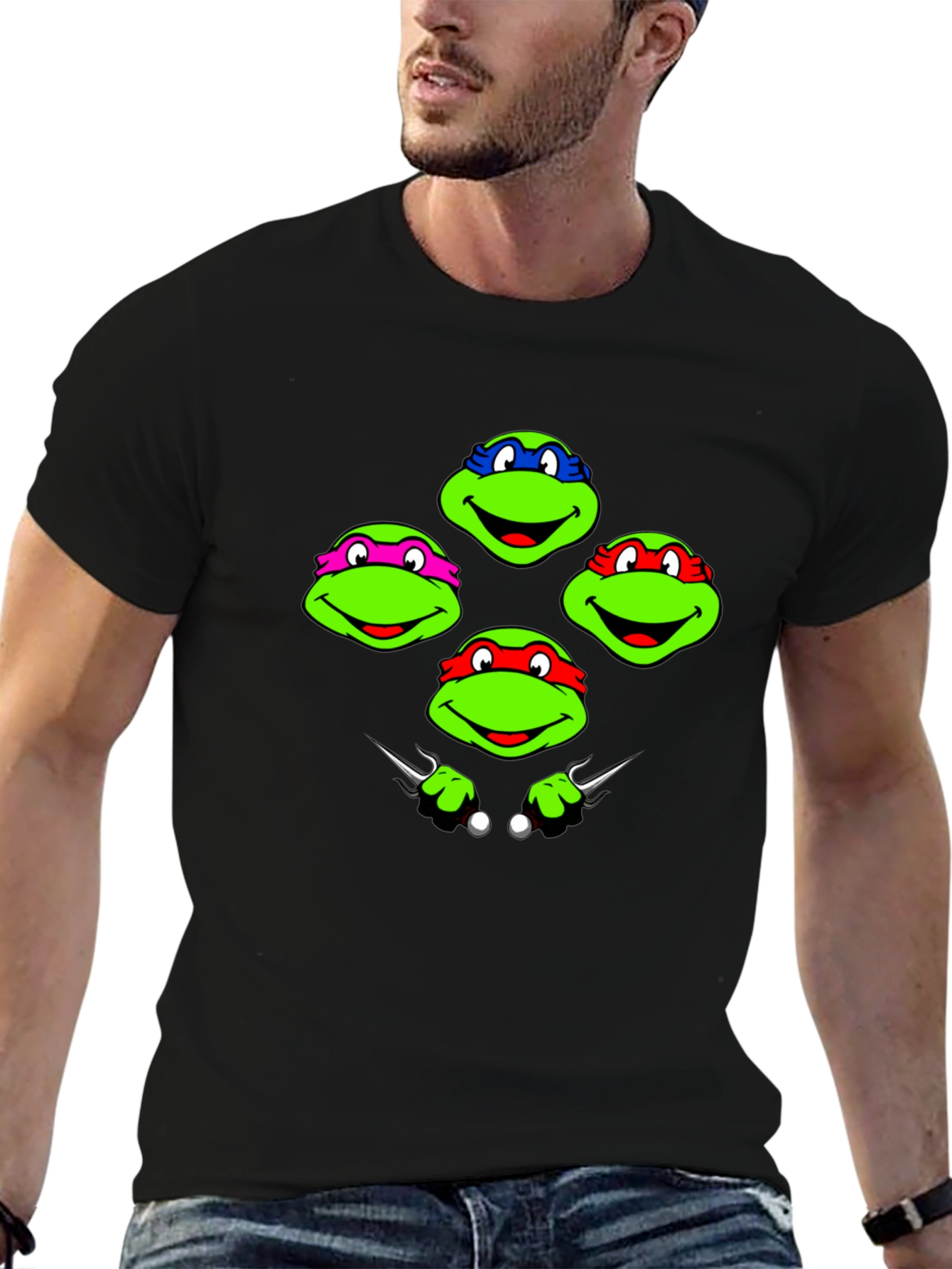 TMNT T-Shirt: Ninja Turtles Faces Graphic Tee