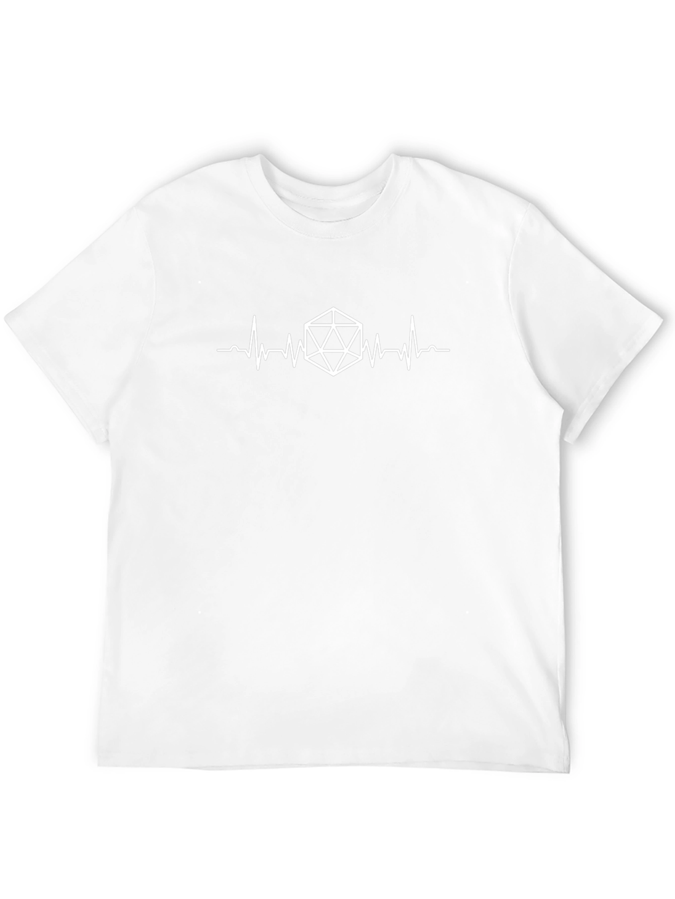 D20 Heartbeat Black T-Shirt - Tabletop Gaming Fan Tee