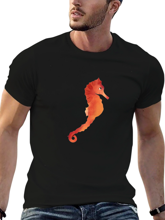 Sea Horse Graphic Black T-Shirt