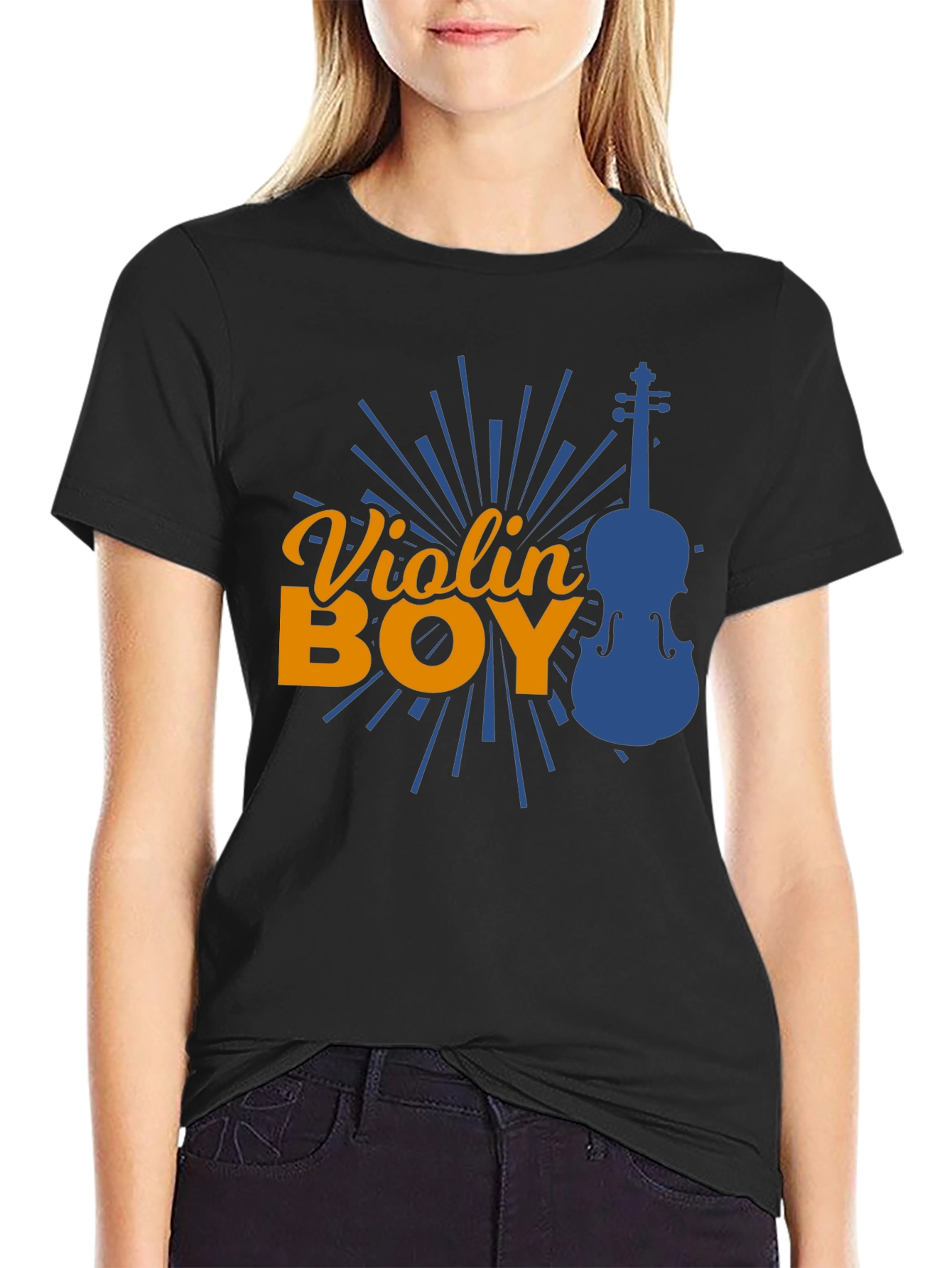Violin Boy Graphic Tee - Music Lover T-Shirt