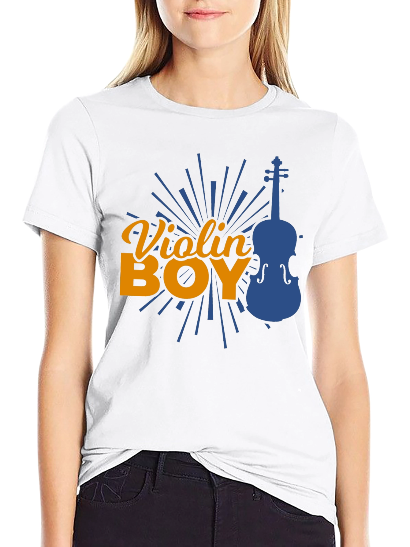 Violin Boy Graphic Tee - Music Lover T-Shirt