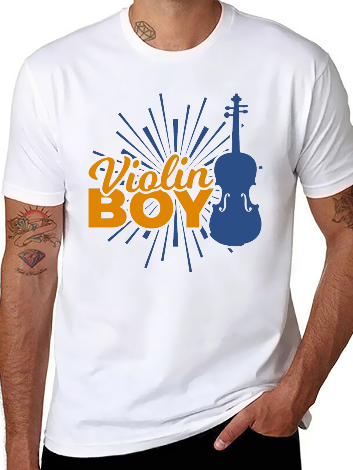 Violin Boy Graphic Tee - Music Lover T-Shirt