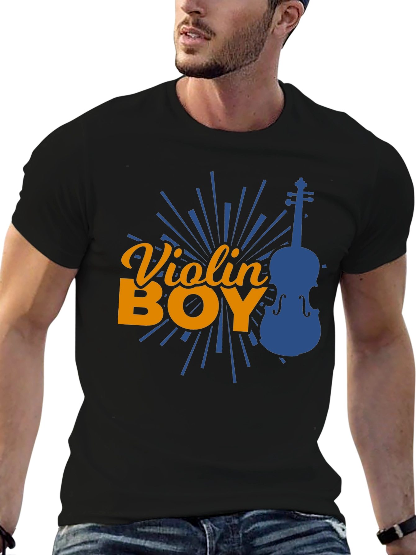 Violin Boy Graphic Tee - Music Lover T-Shirt