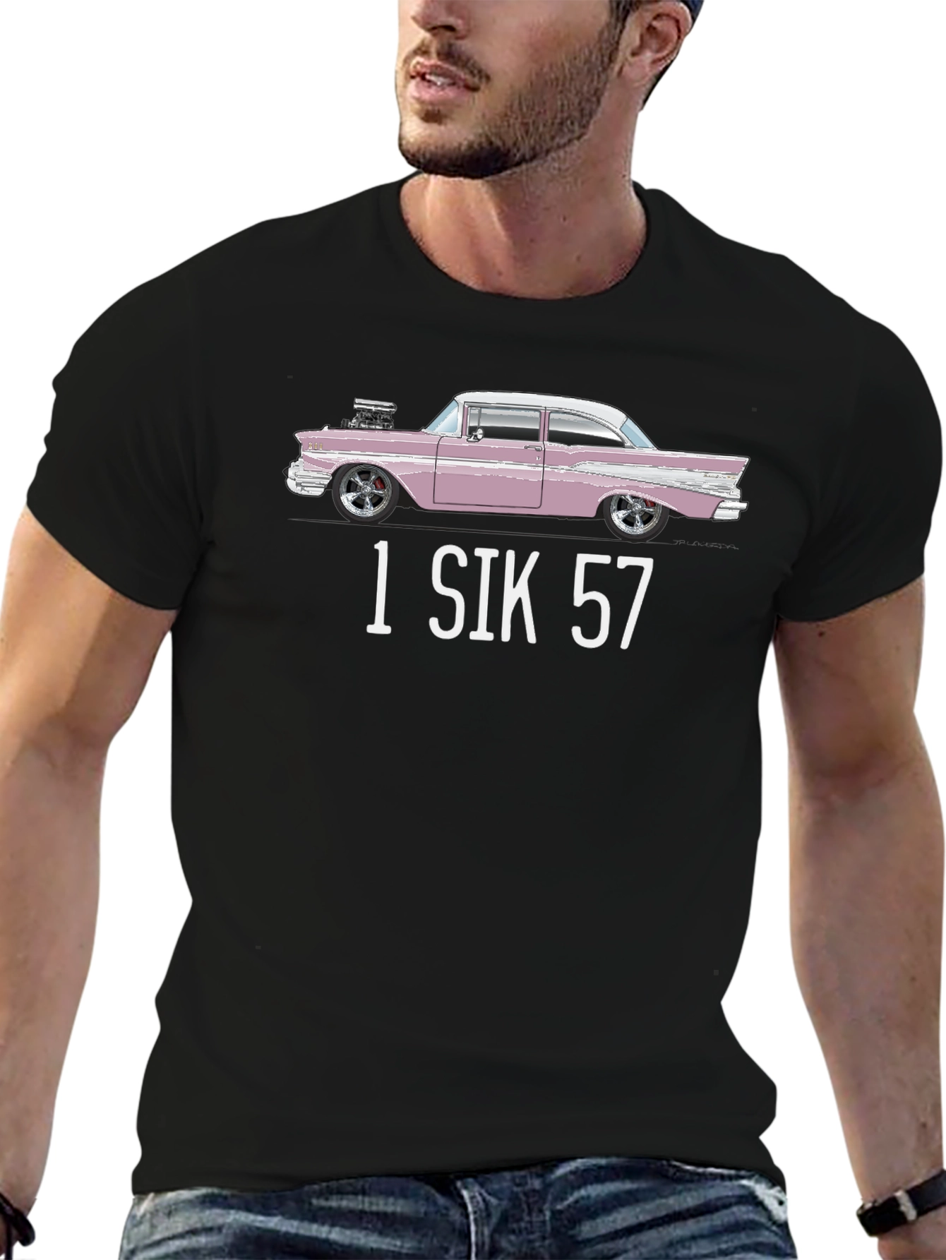 1 SIK 57 Car Graphic T-Shirt