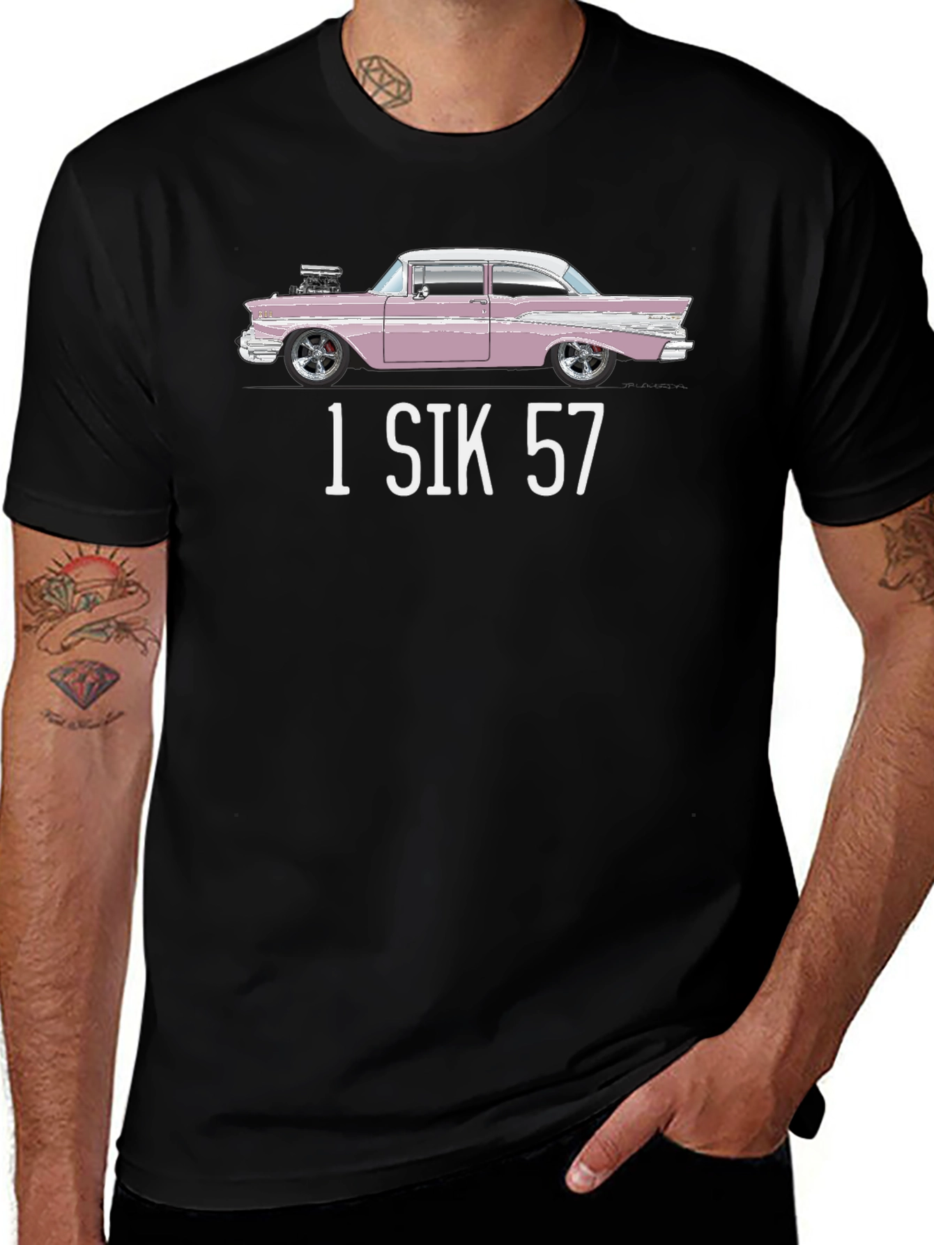 1 SIK 57 Car Graphic T-Shirt