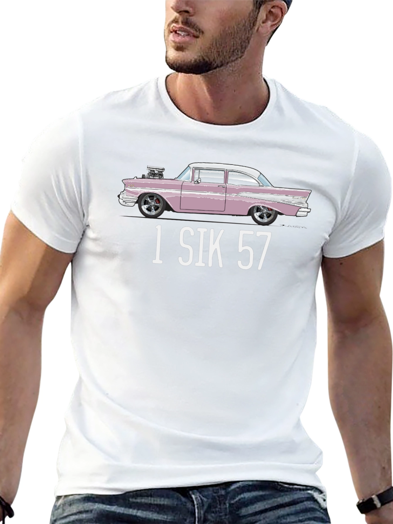 1 SIK 57 Car Graphic T-Shirt