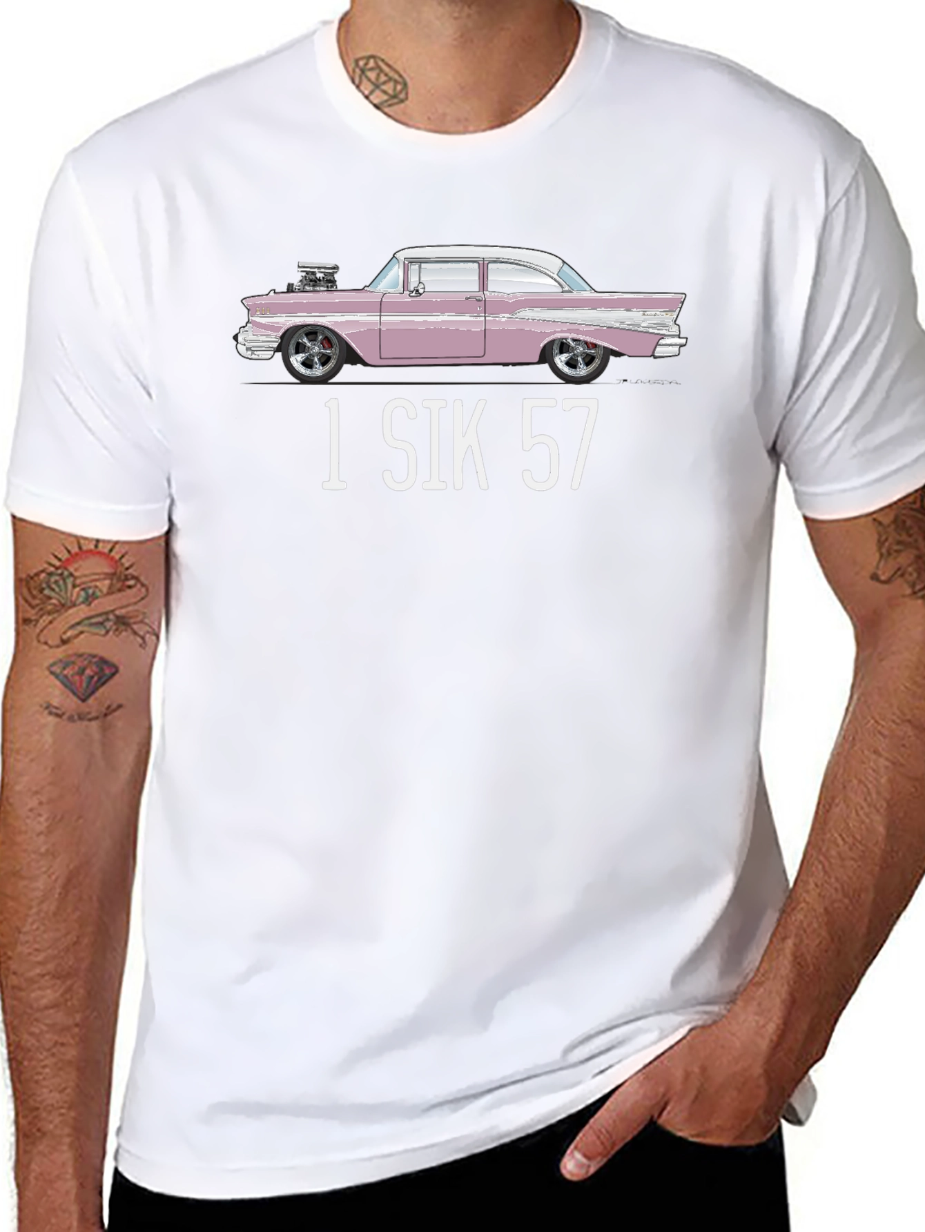 1 SIK 57 Car Graphic T-Shirt
