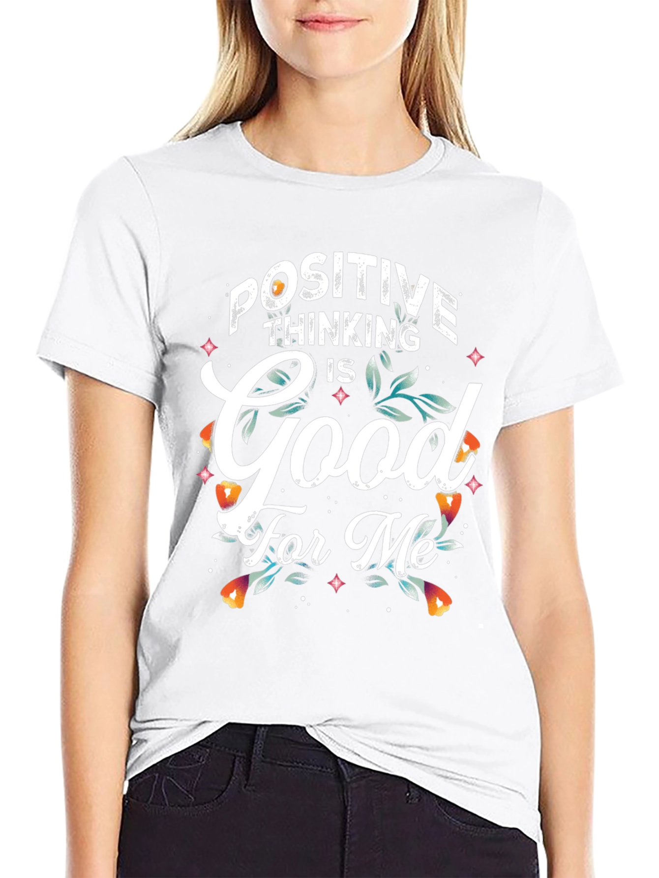 Positive Thinking Graphic Tee - Black