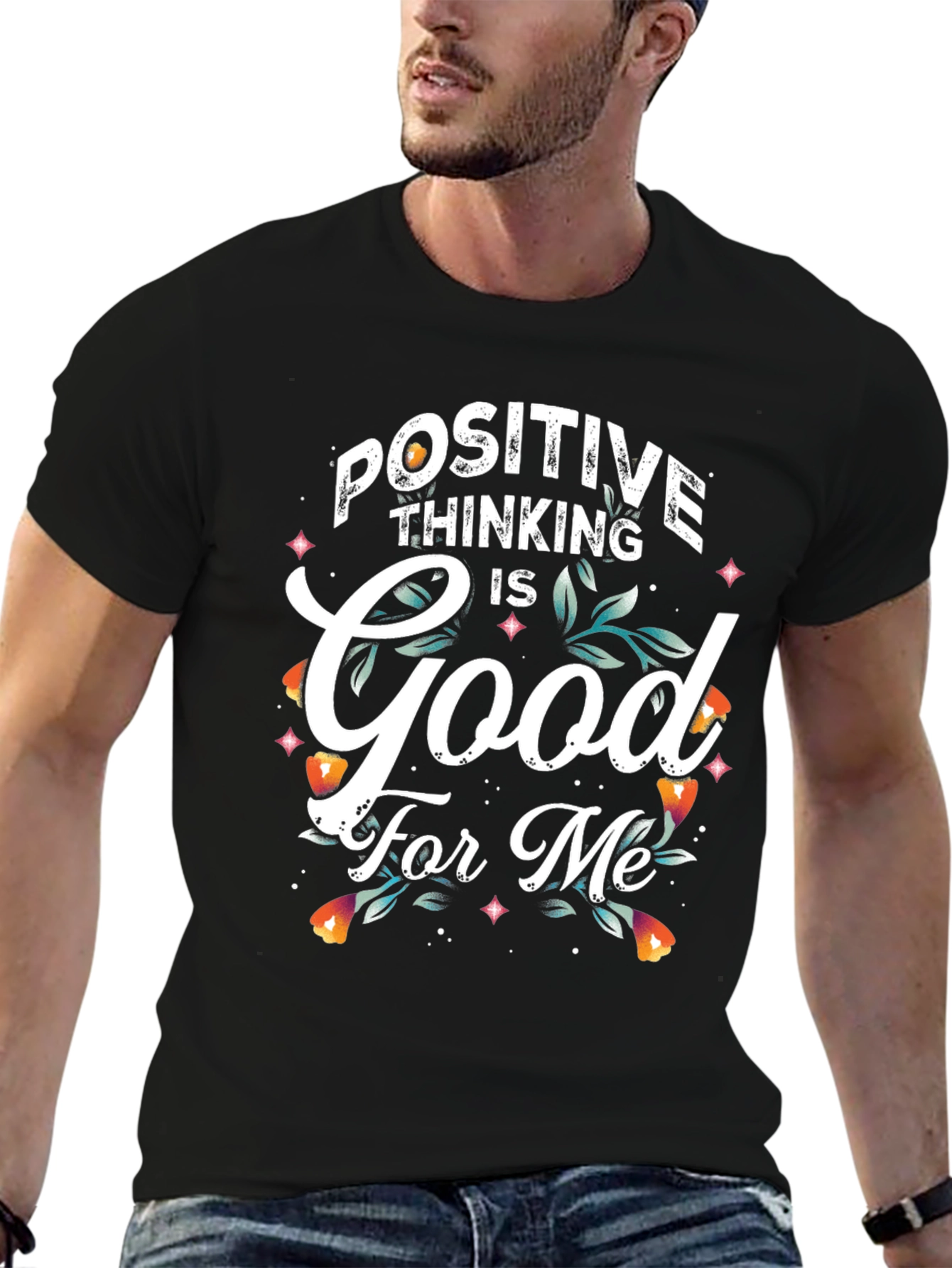 Positive Thinking Graphic Tee - Black