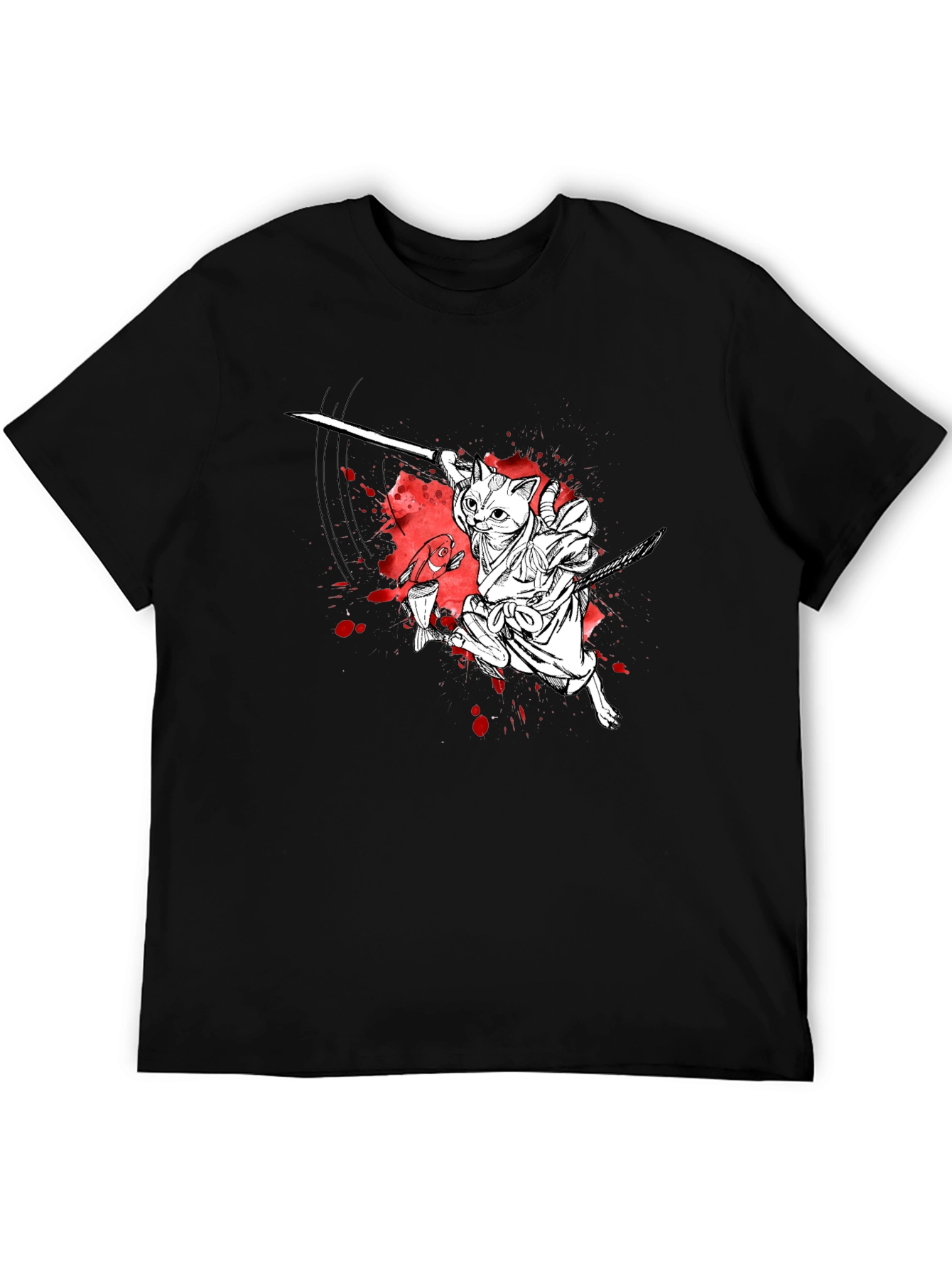 Ninja Cat T-Shirt - Samurai Kitten Graphic Tee