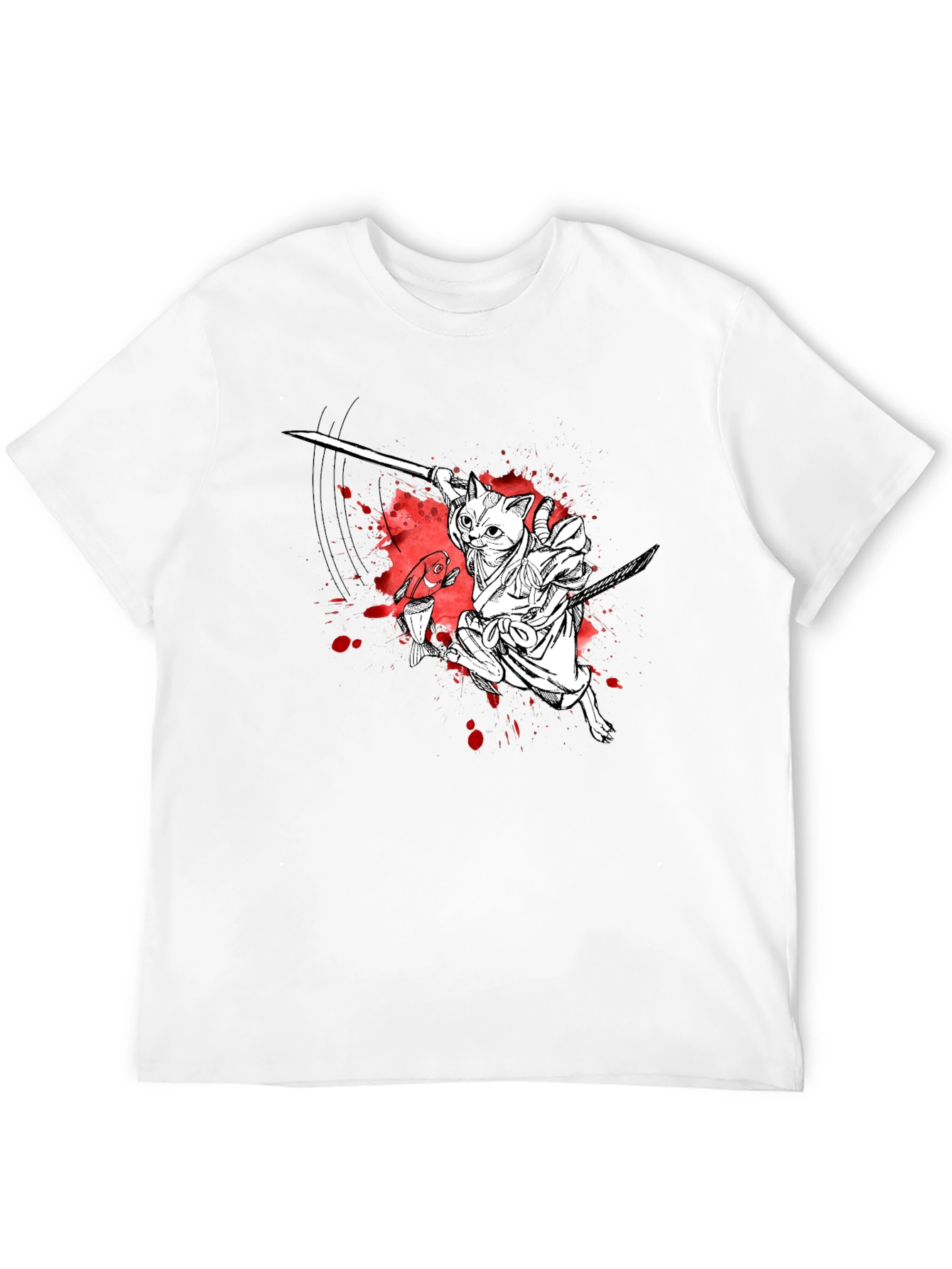 Ninja Cat T-Shirt - Samurai Kitten Graphic Tee