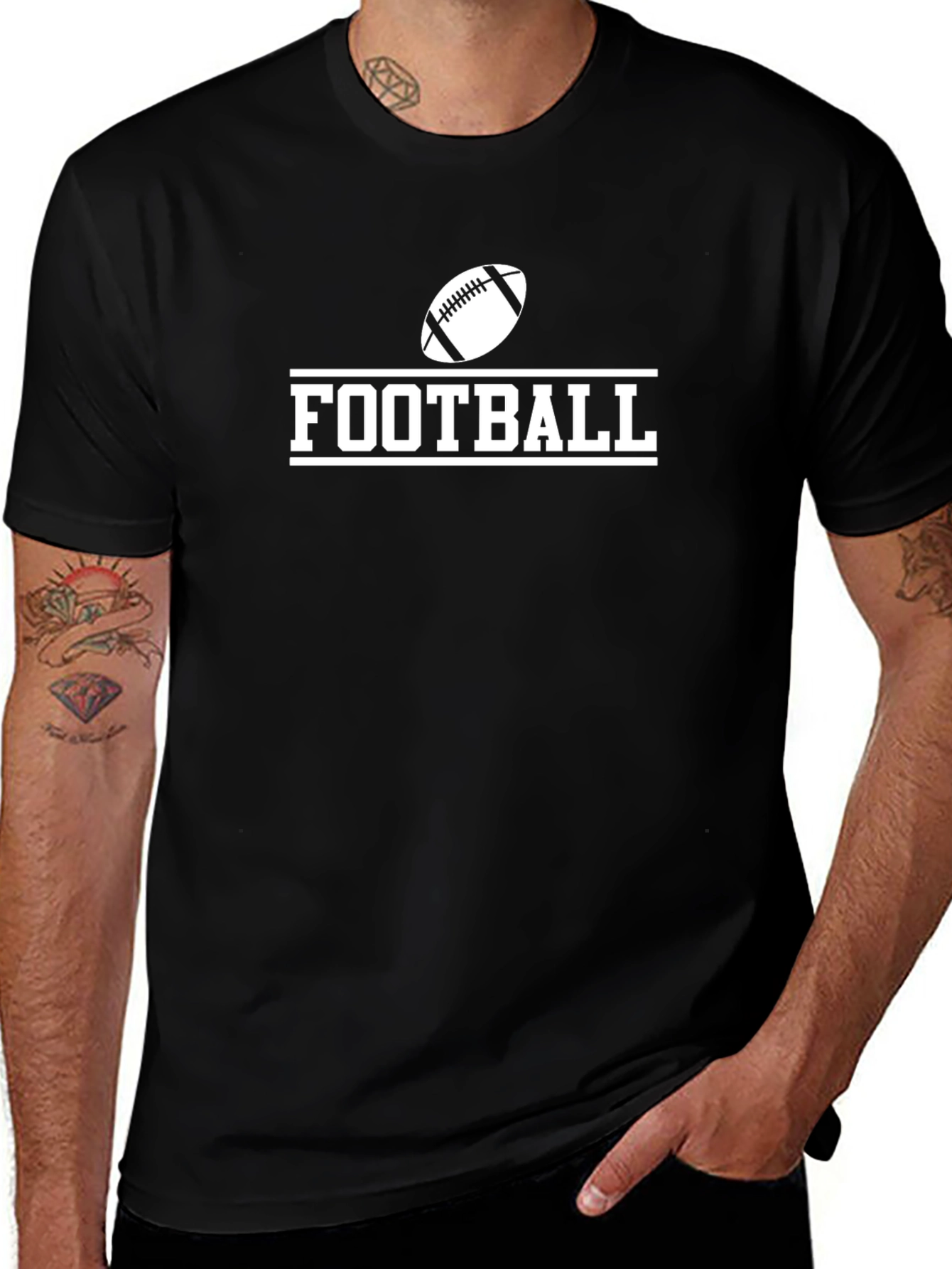 Football Graphic Tee - Classic Black T-Shirt