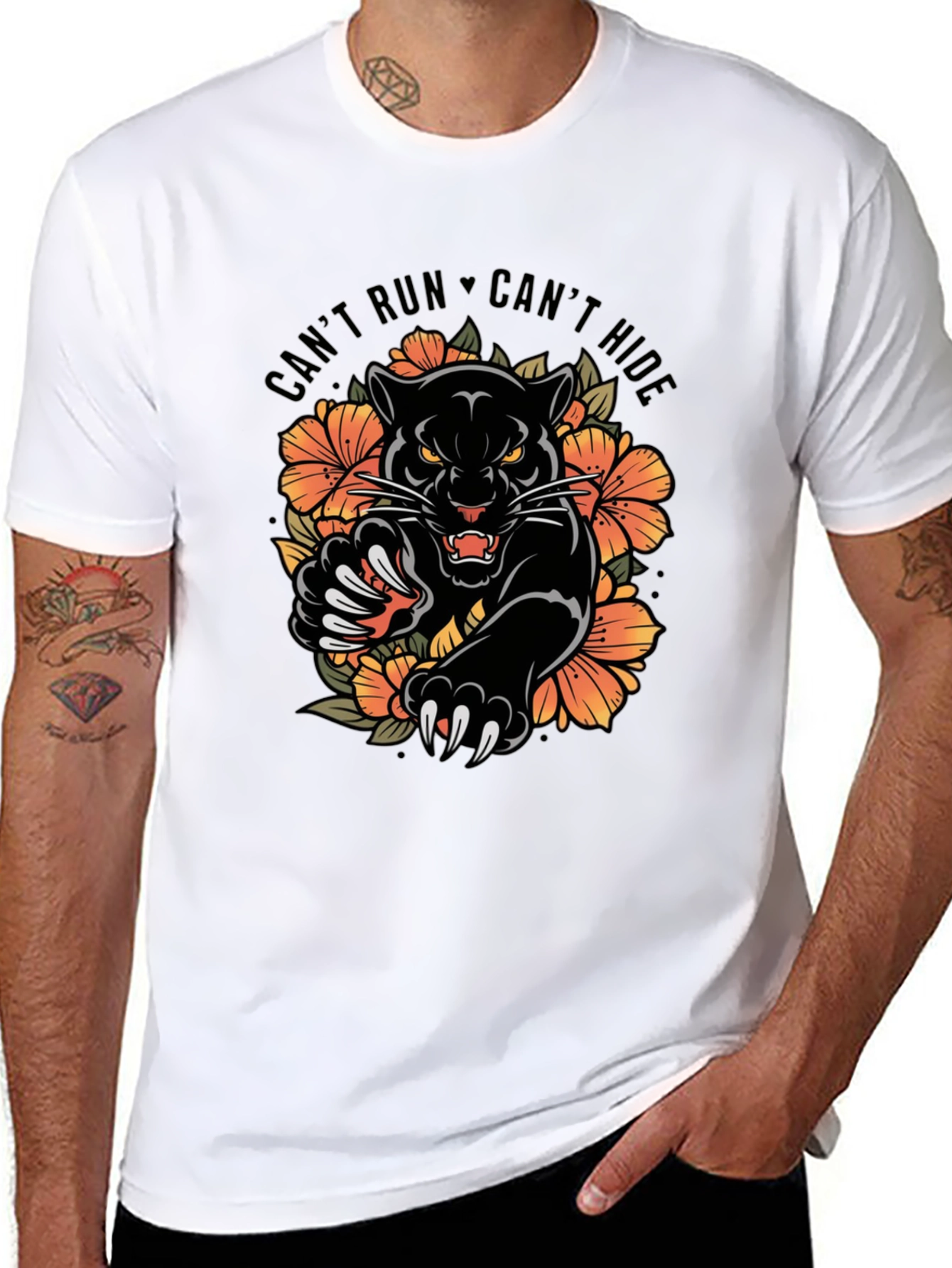 Black Panther Graphic Tee - Cant Run Cant Hide