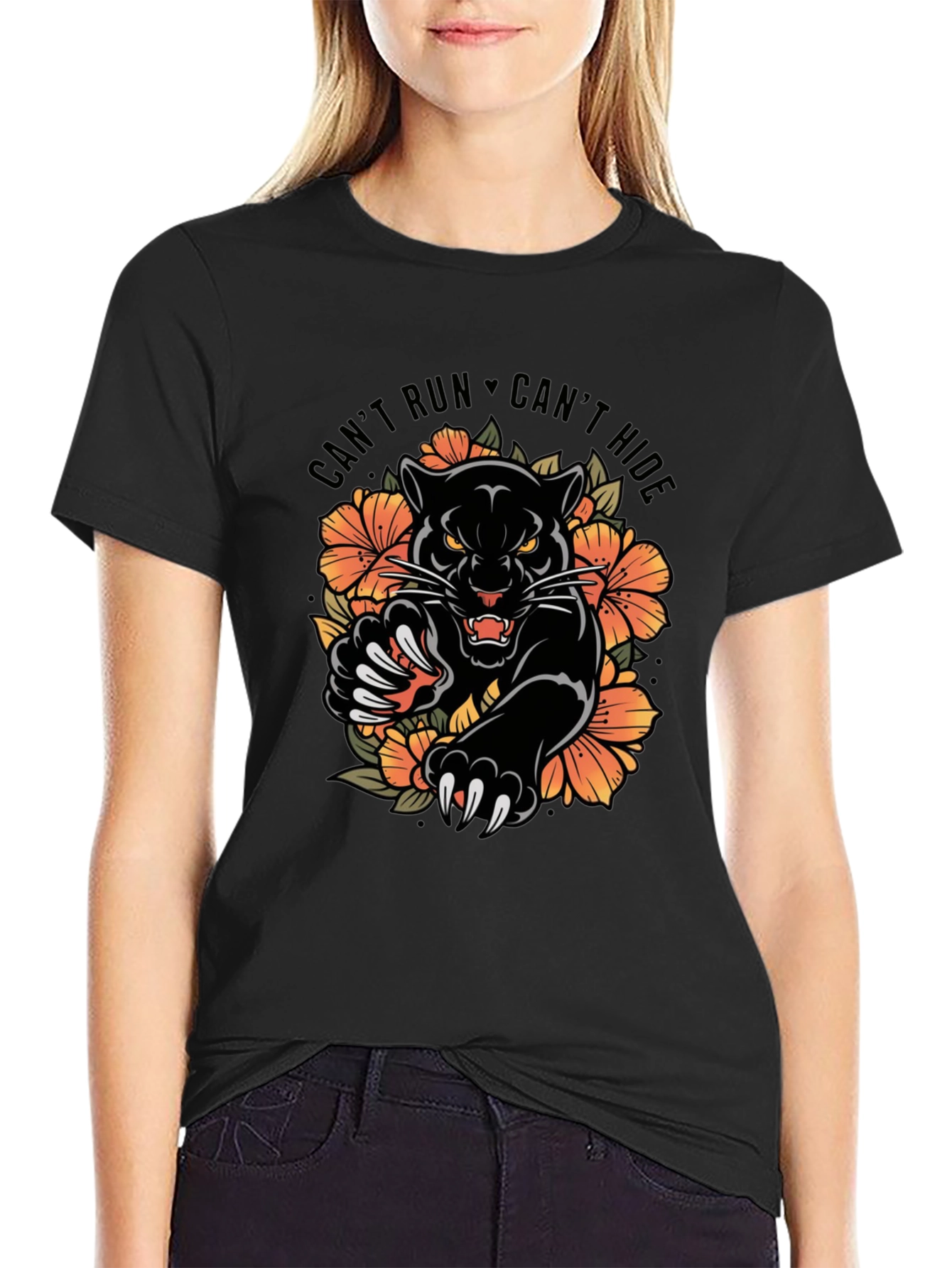 Black Panther Graphic Tee - Cant Run Cant Hide