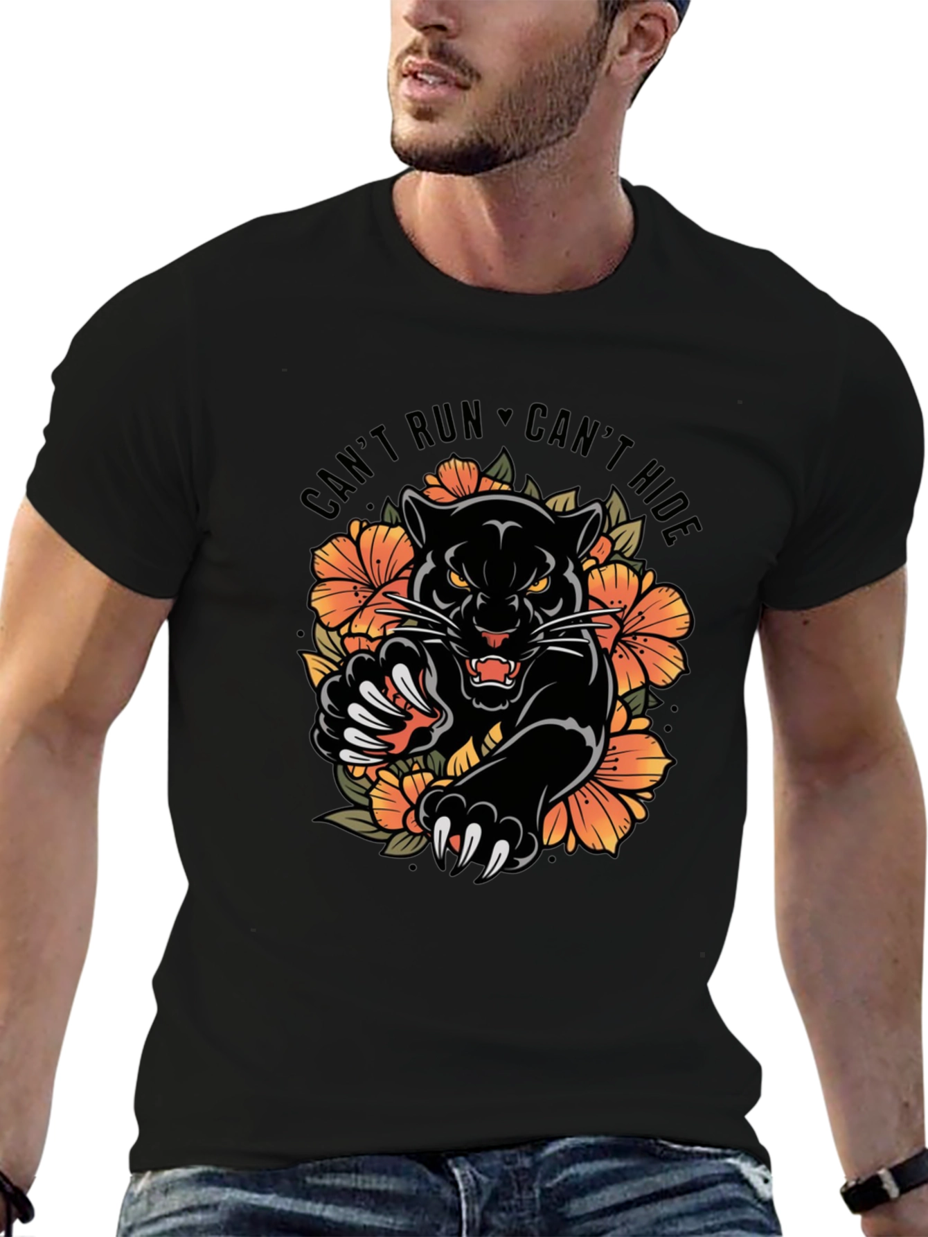 Black Panther Graphic Tee - Cant Run Cant Hide
