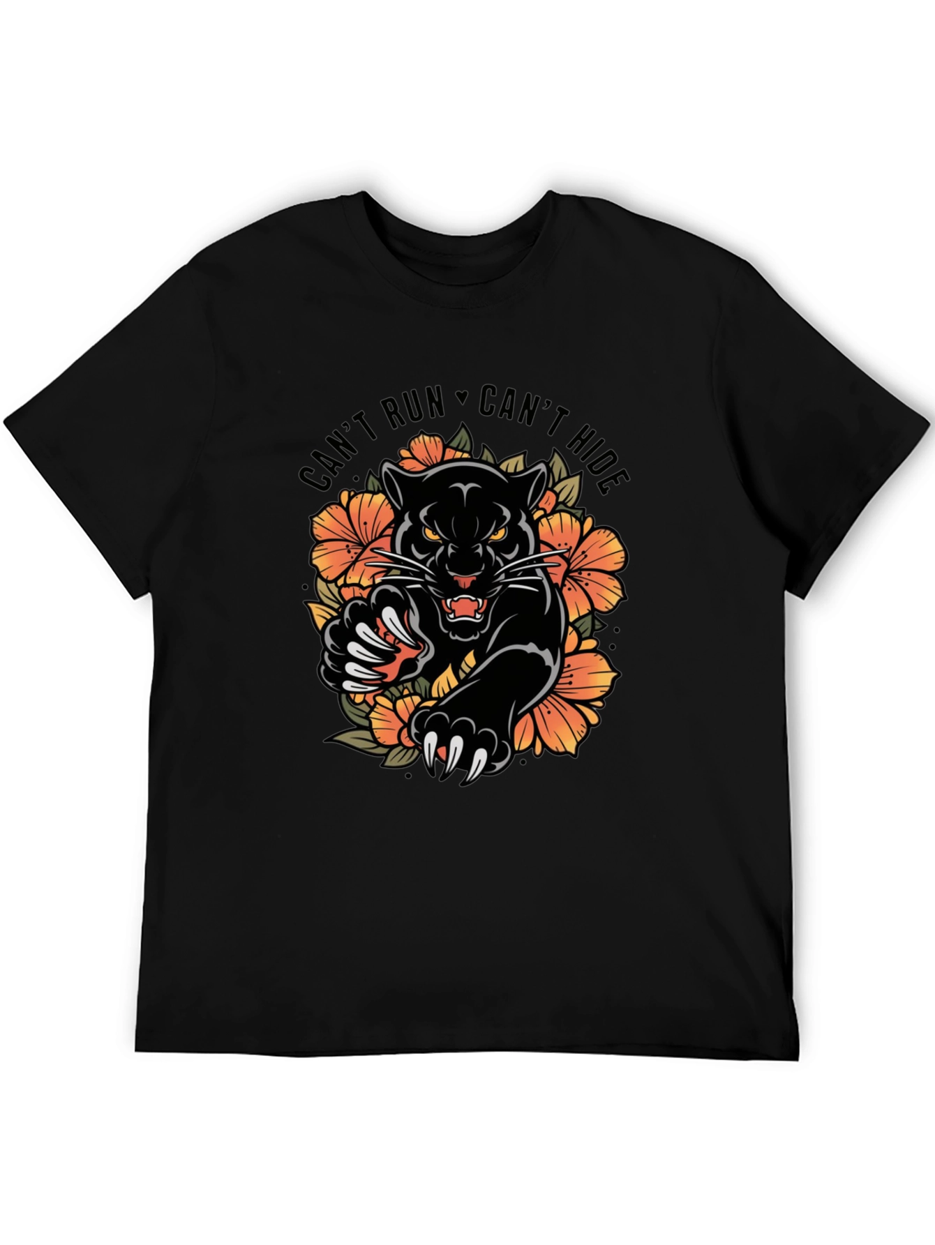 Black Panther Graphic Tee - Cant Run Cant Hide