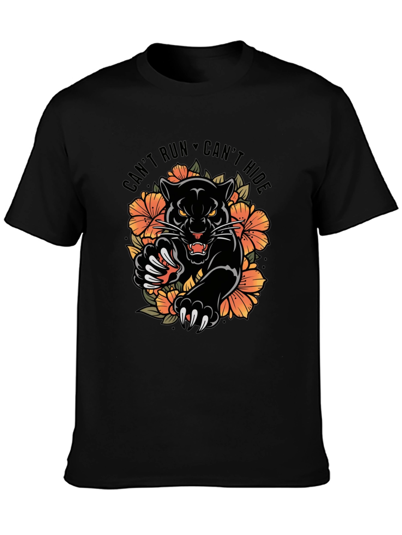 Black Panther Graphic Tee - Cant Run Cant Hide