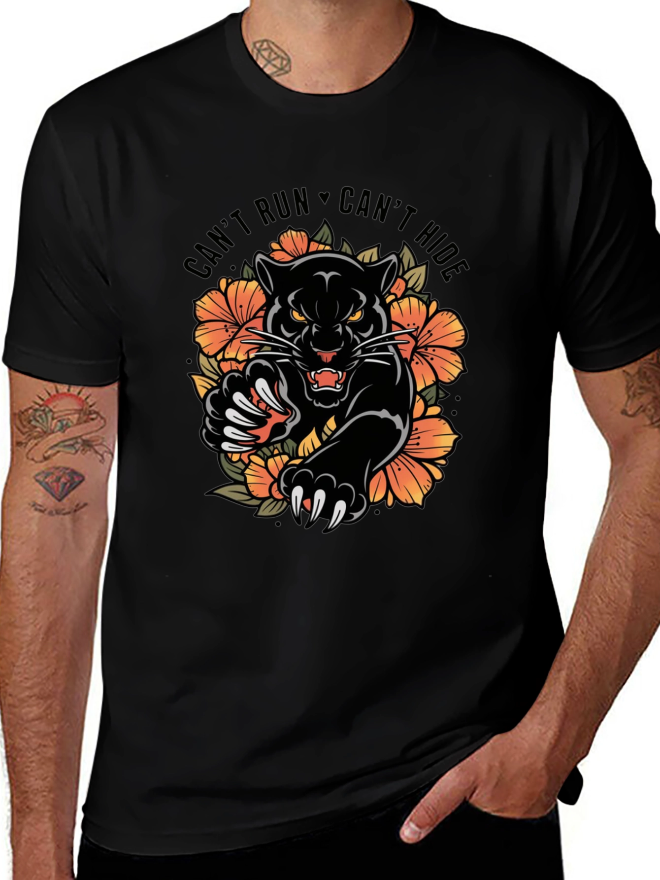 Black Panther Graphic Tee - Cant Run Cant Hide