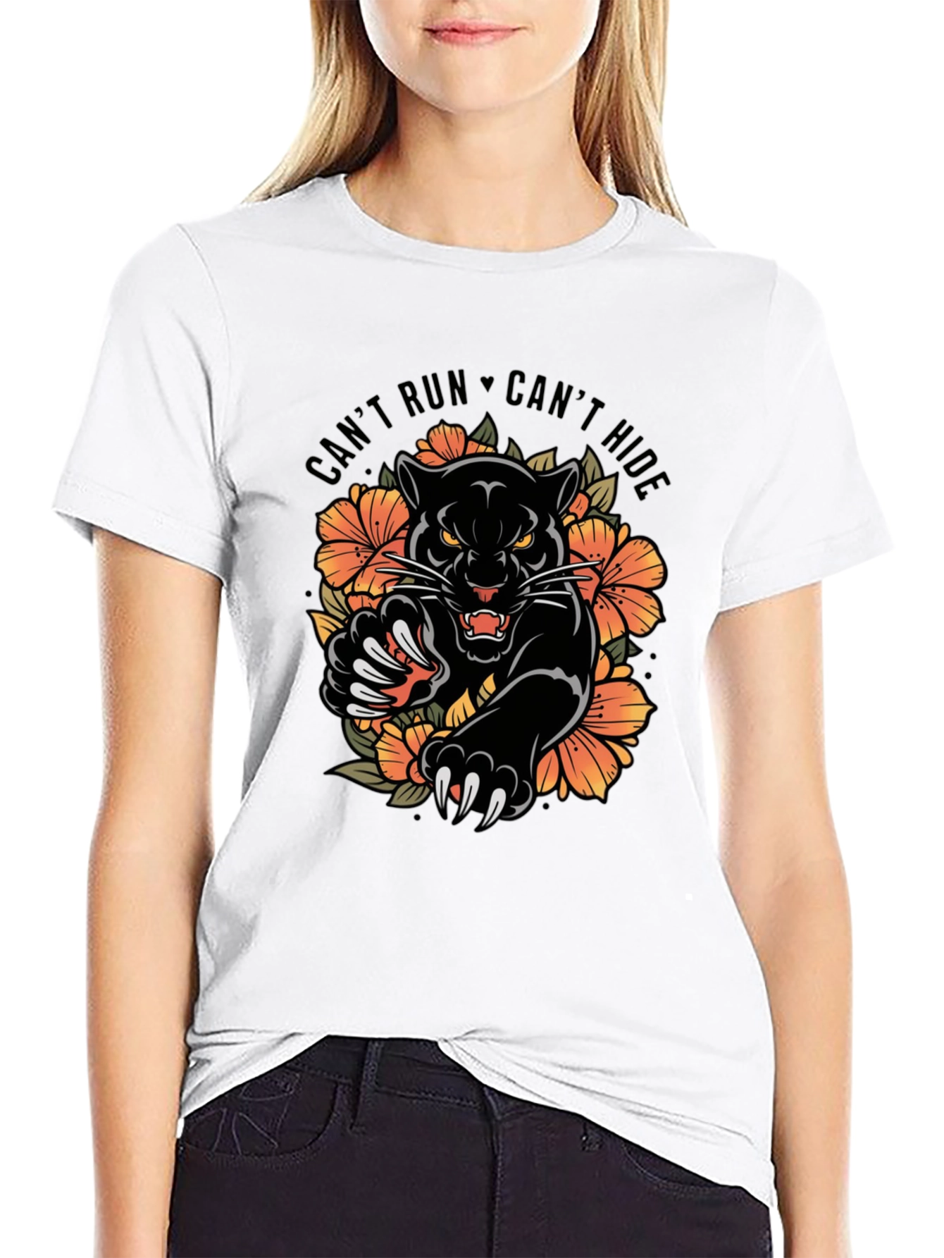 Black Panther Graphic Tee - Cant Run Cant Hide