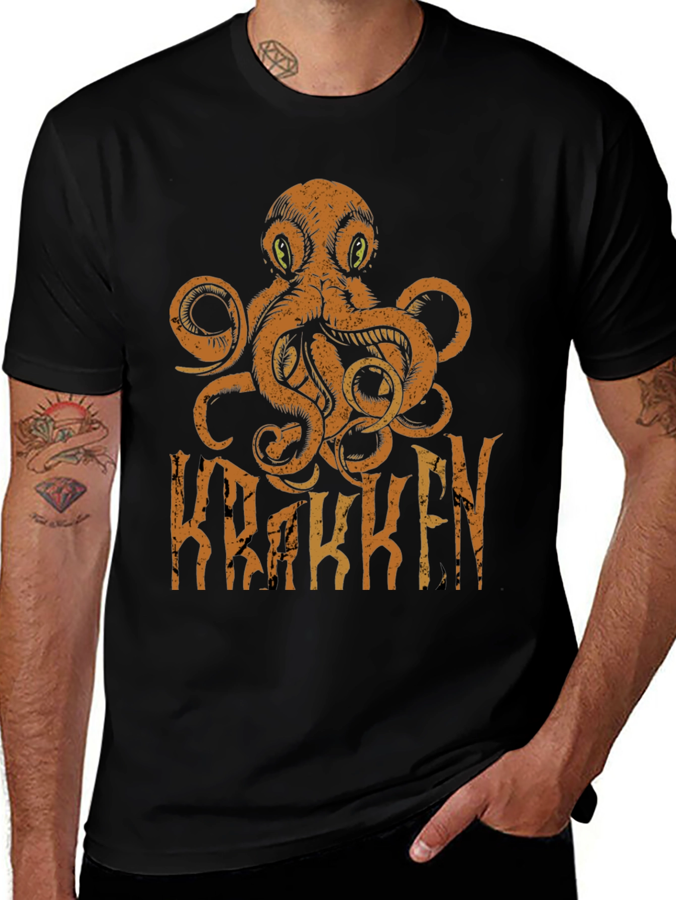 Kraken Graphic Tee - Mens Black T-Shirt