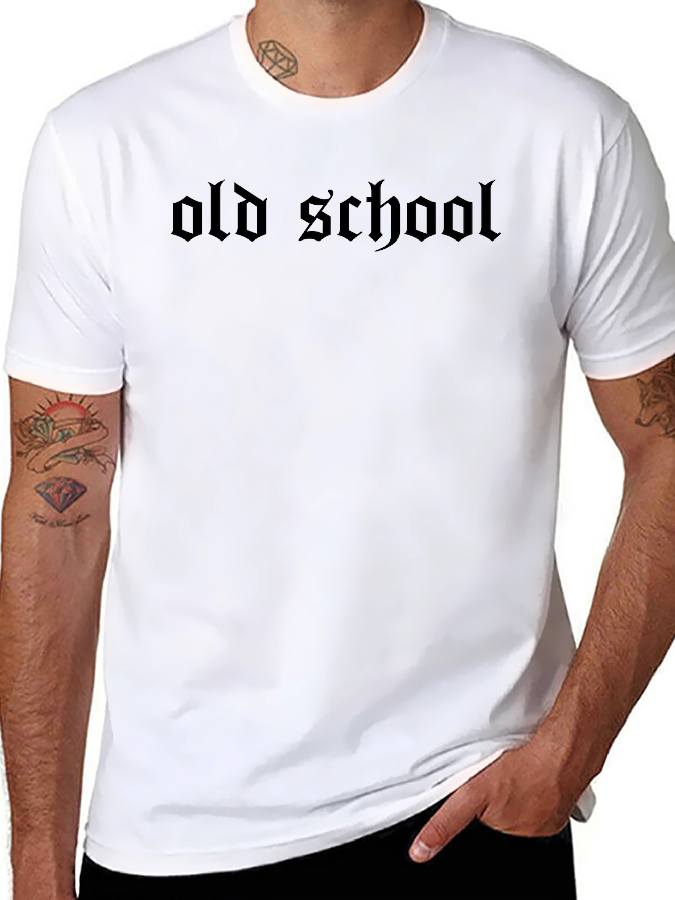Old School Gothic Text Black T-Shirt