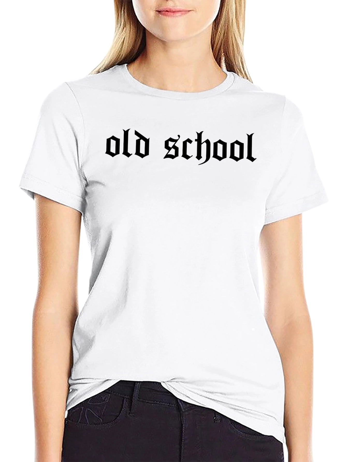 Old School Gothic Text Black T-Shirt