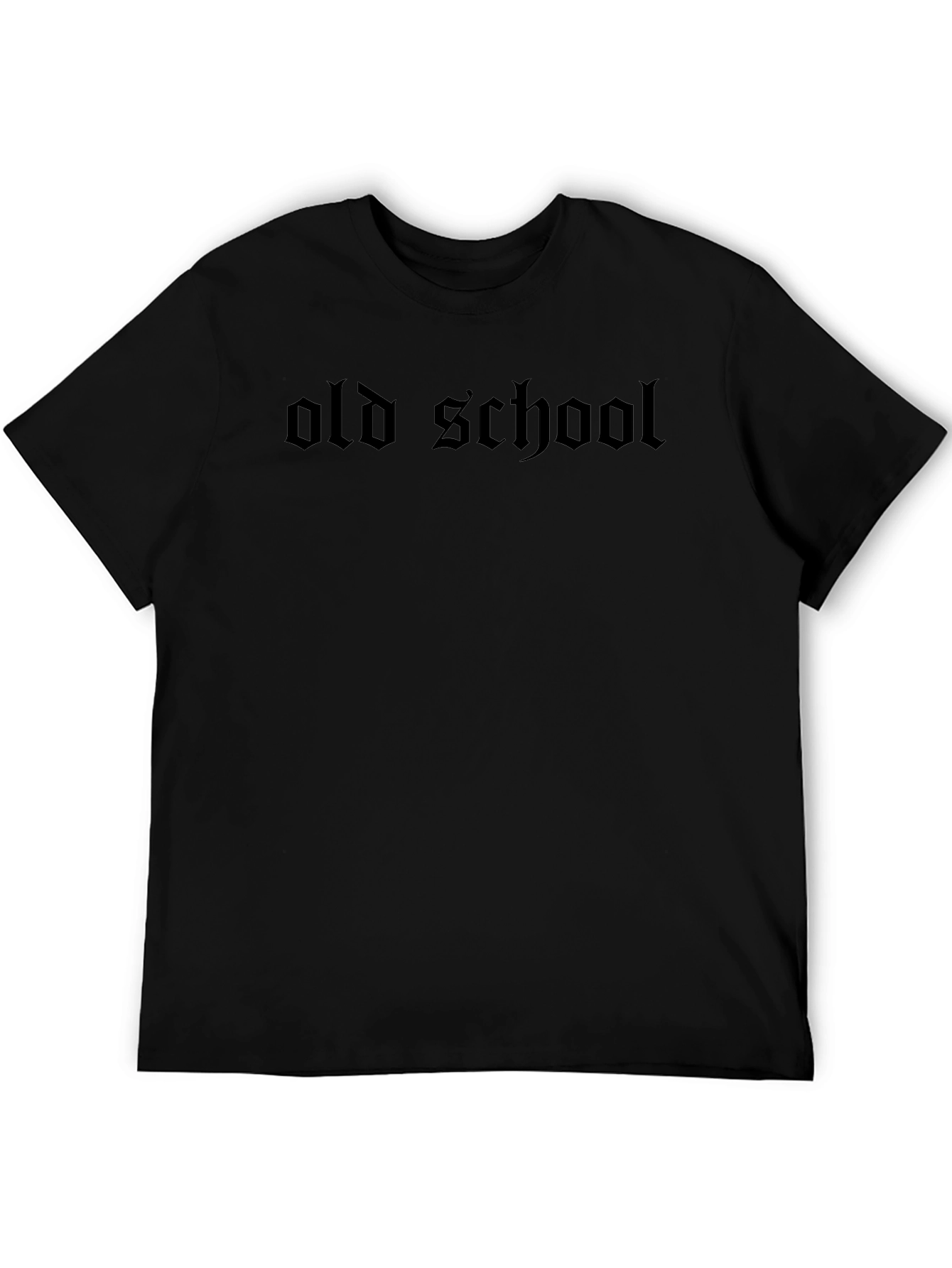 Old School Gothic Text Black T-Shirt