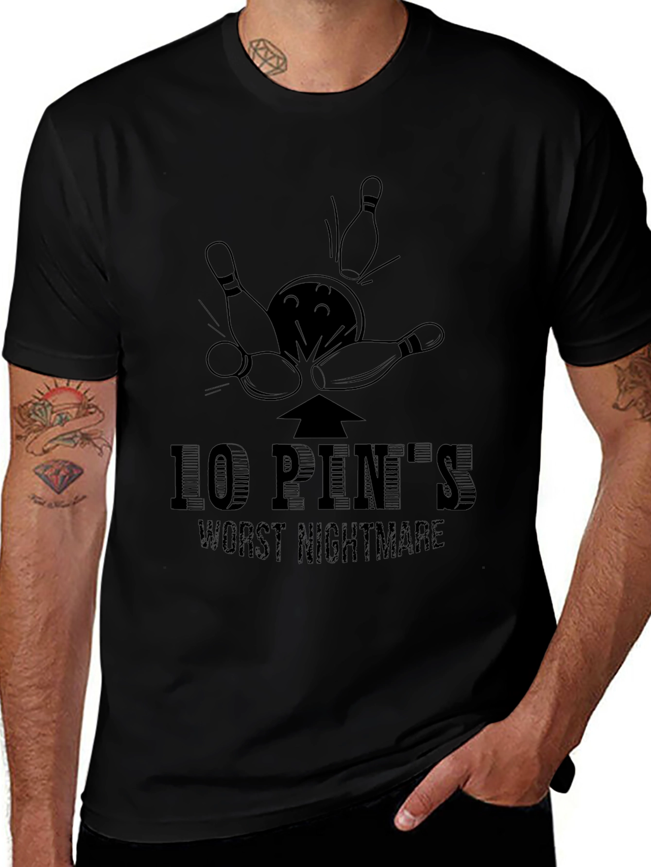 10 Pins Worst Nightmare Bowling Graphic Tee