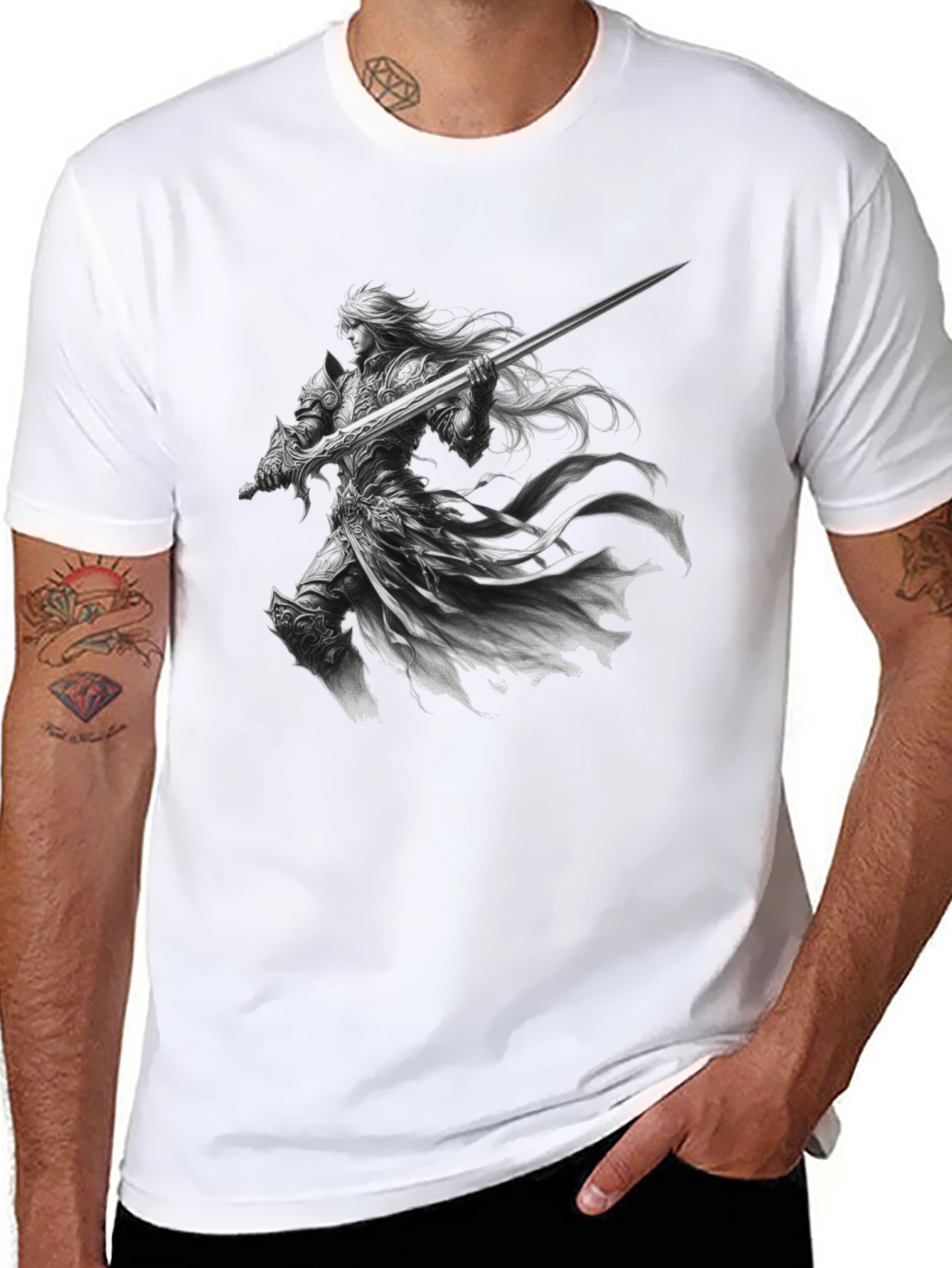 Warrior Knight Graphic Tee - Black