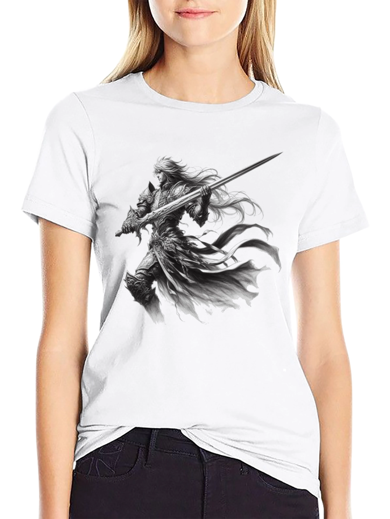 Warrior Knight Graphic Tee - Black