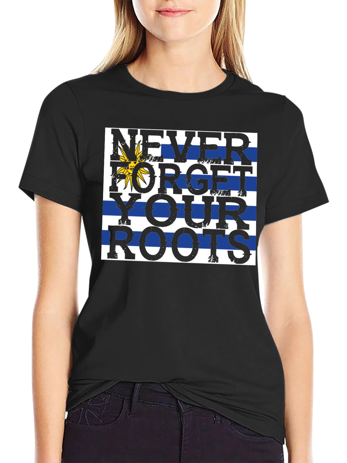 Never Forget Roots T-Shirt - Uruguay Flag Tee