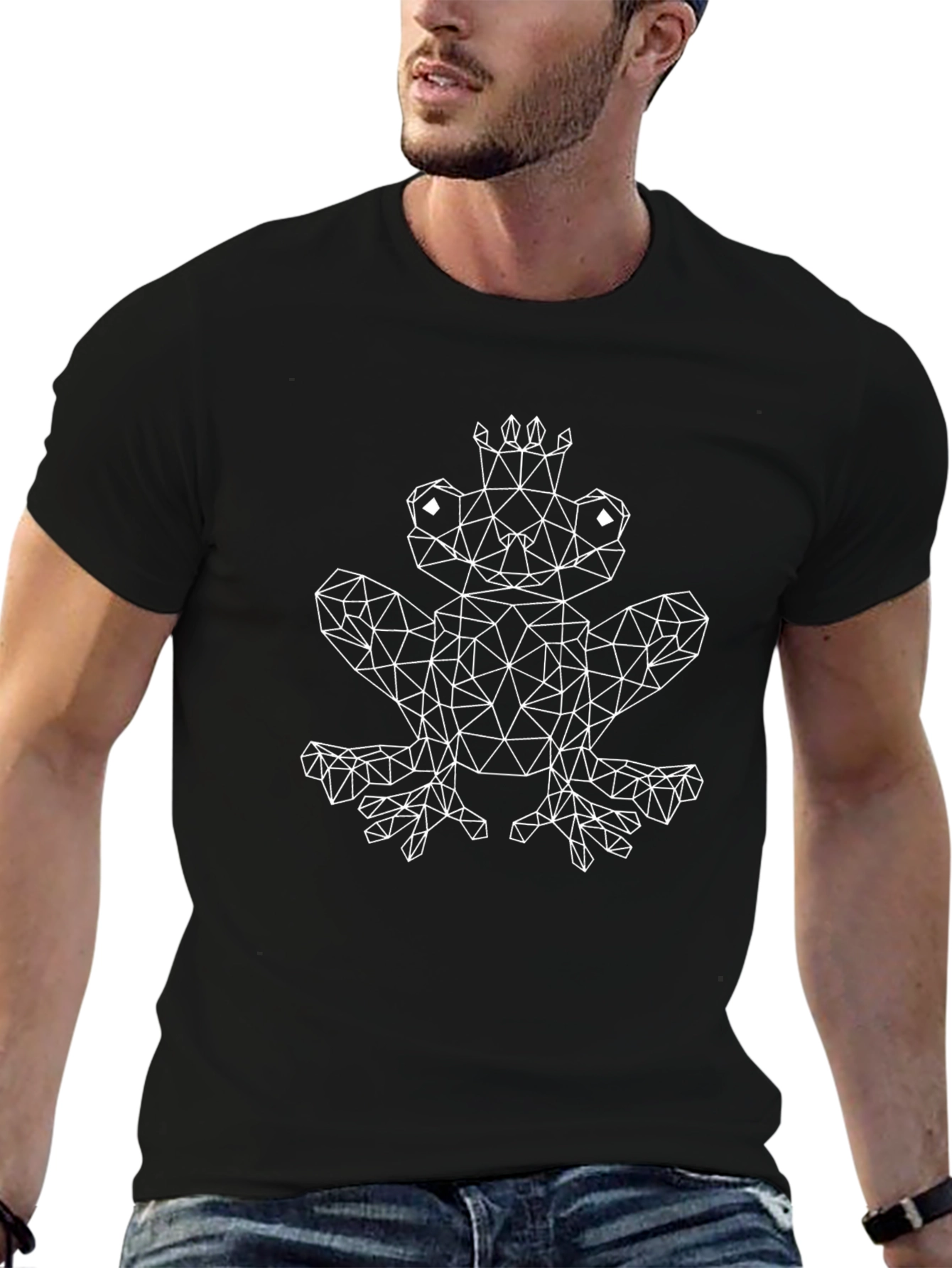 Geometric Frog Tee - Modern Art Design