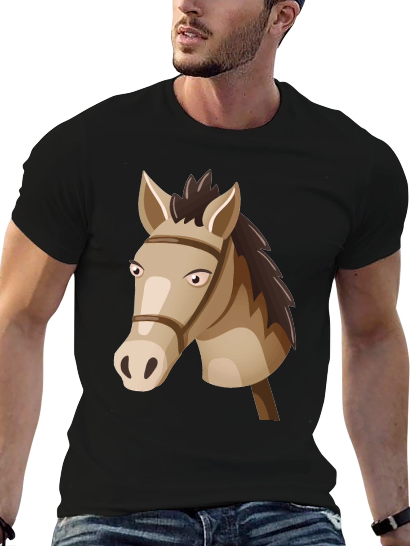 Horse Head Graphic Tee - Black