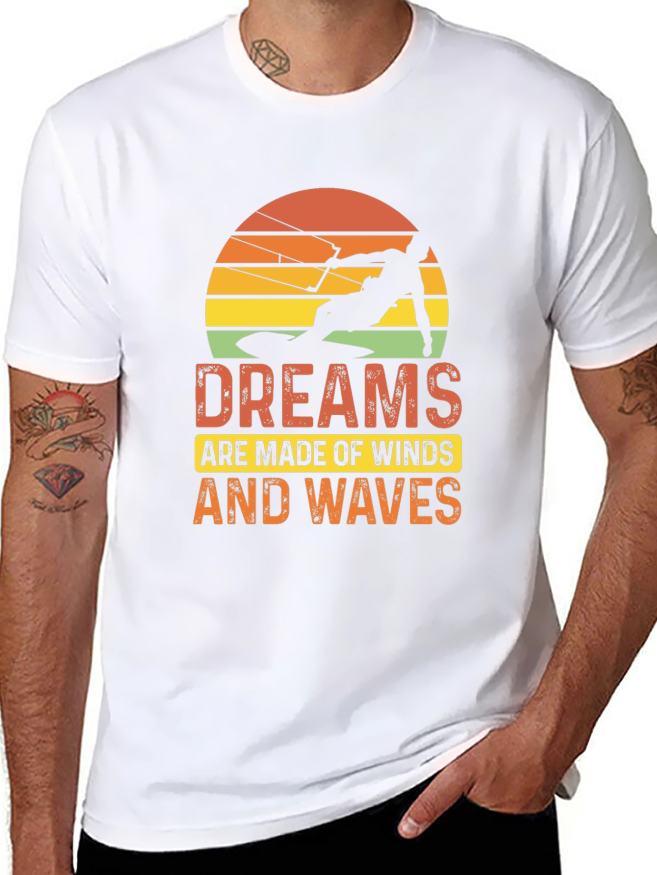 Dreams of Winds and Waves Kitesurfing Graphic Tee