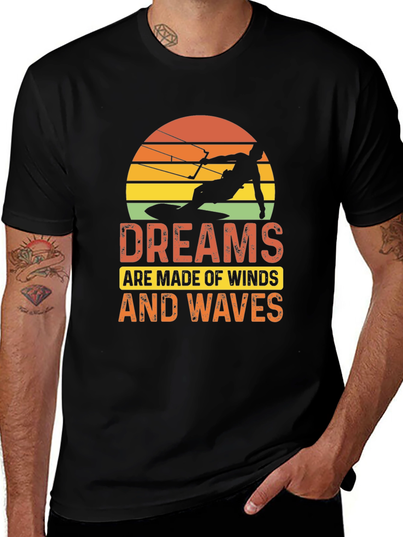 Dreams of Winds and Waves Kitesurfing Graphic Tee