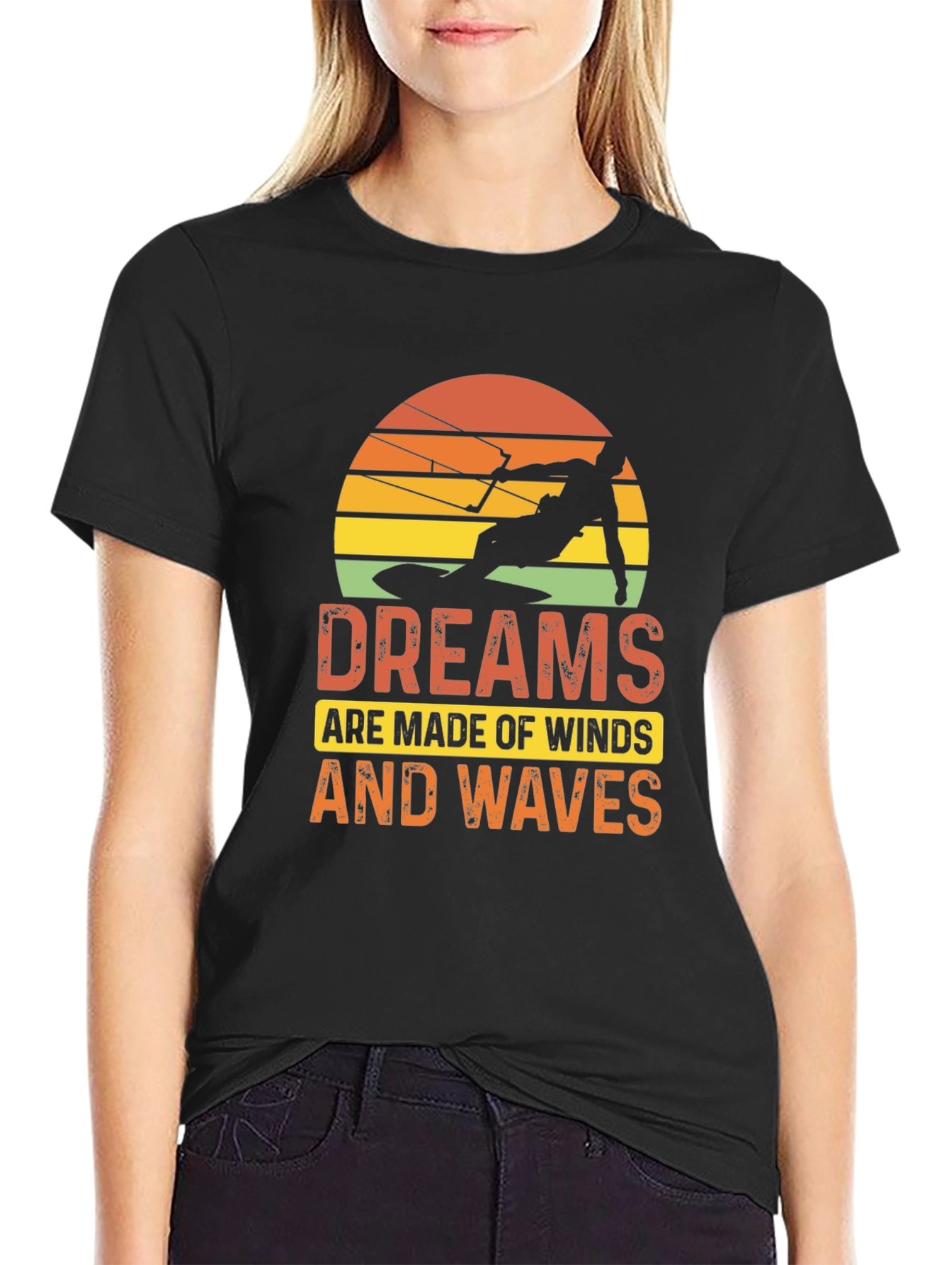 Dreams of Winds and Waves Kitesurfing Graphic Tee