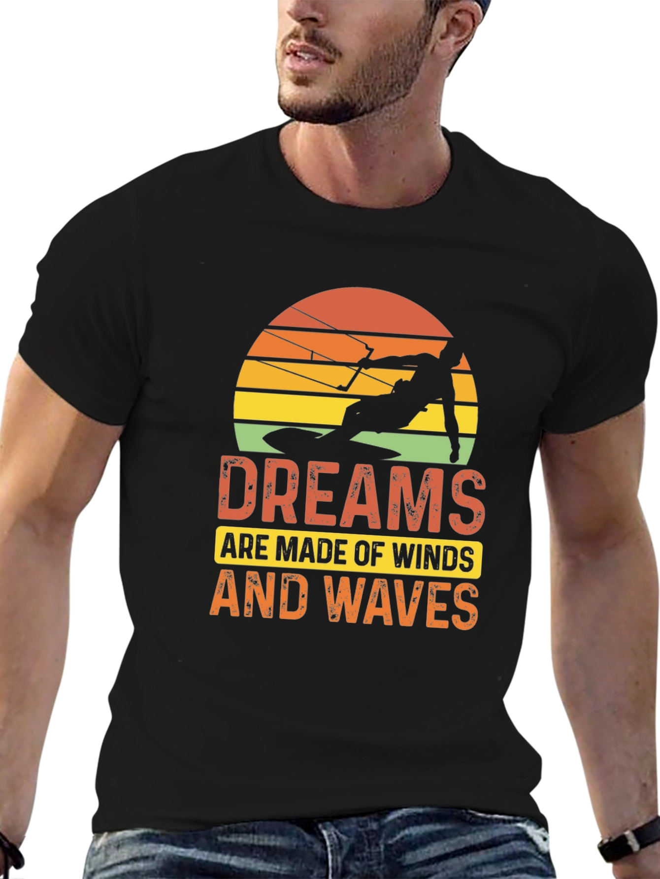 Dreams of Winds and Waves Kitesurfing Graphic Tee