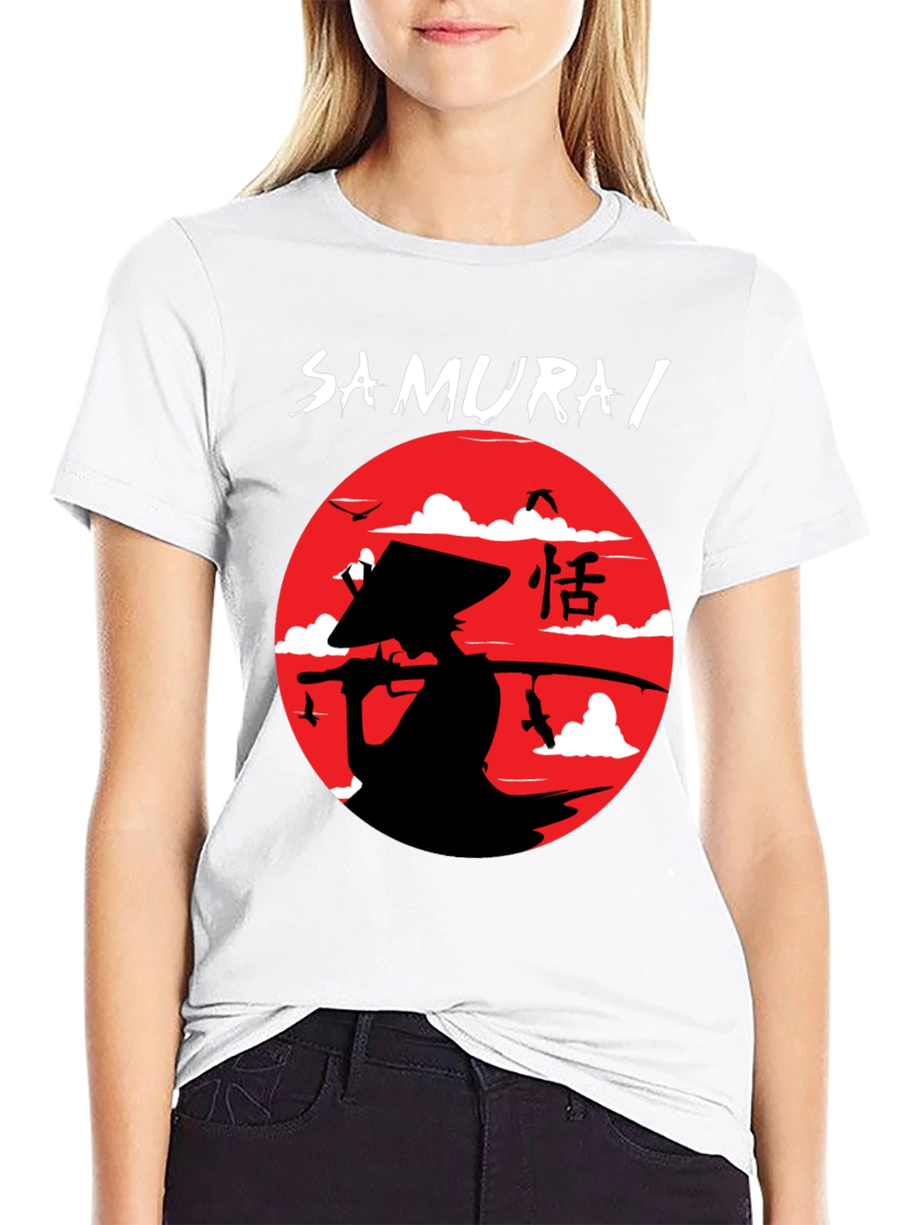 Samurai Graphic Print T-Shirt - Cotton Blend