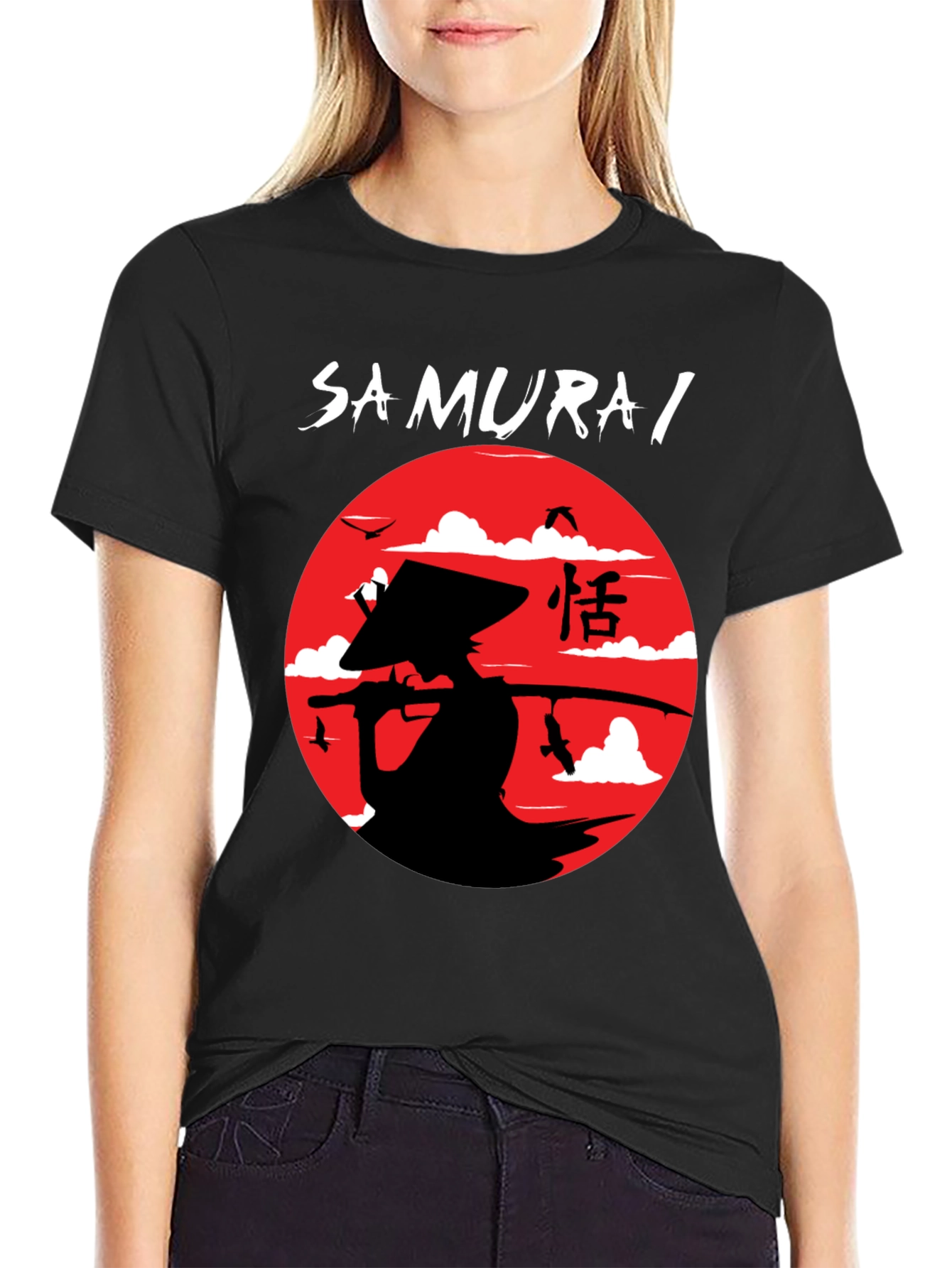 Samurai Graphic Print T-Shirt - Cotton Blend