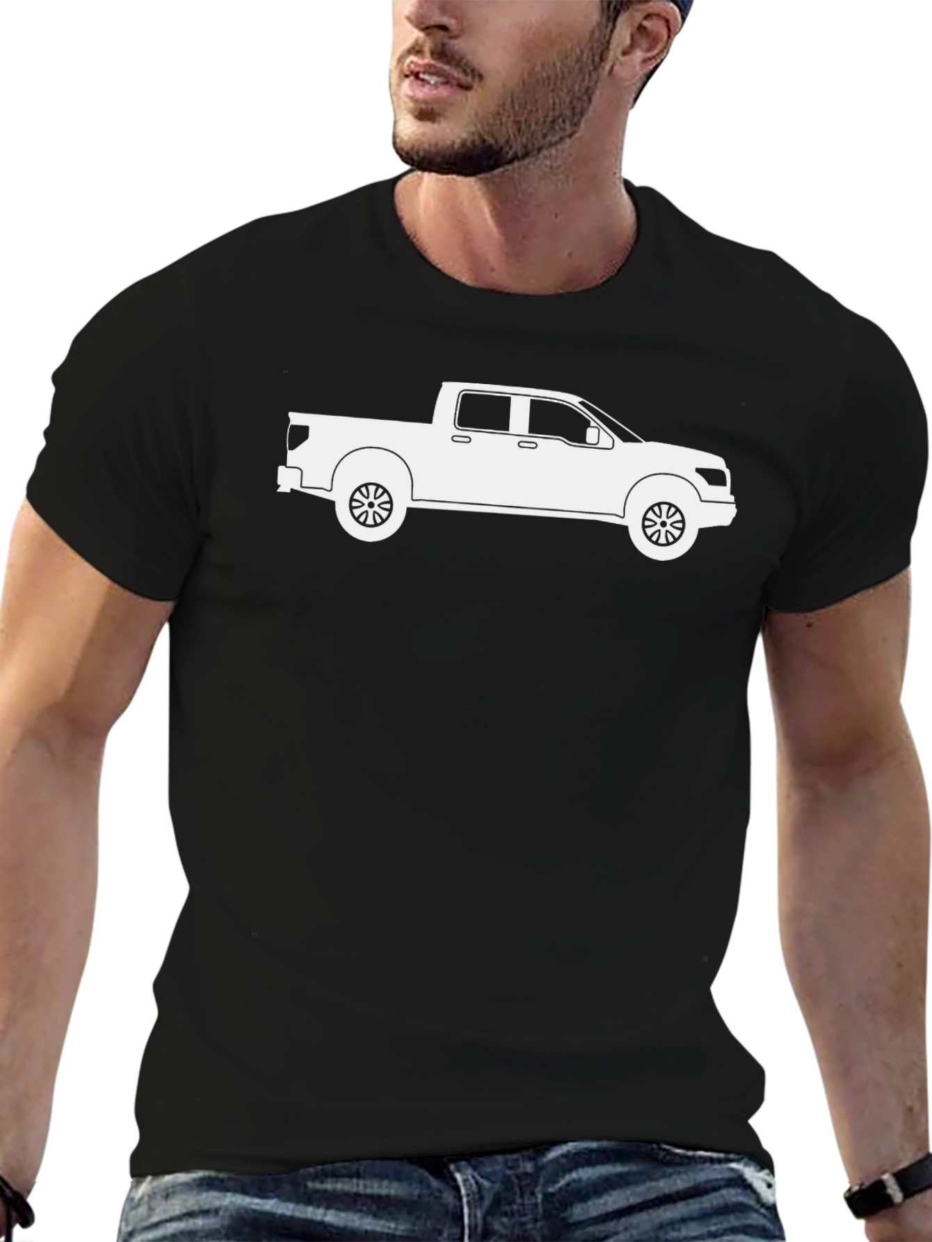 Truck Graphic Tee - Black Cotton Comfort